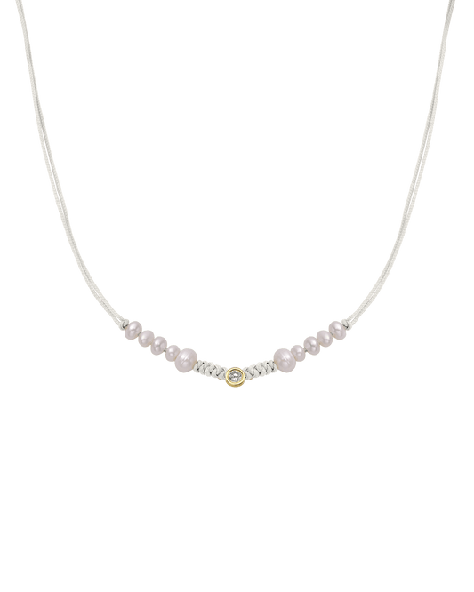 Ten Natural Pearl String of Love Necklace - 14K Yellow Gold Necklaces 14K Solid Gold Pearl Large: 0.1ct 