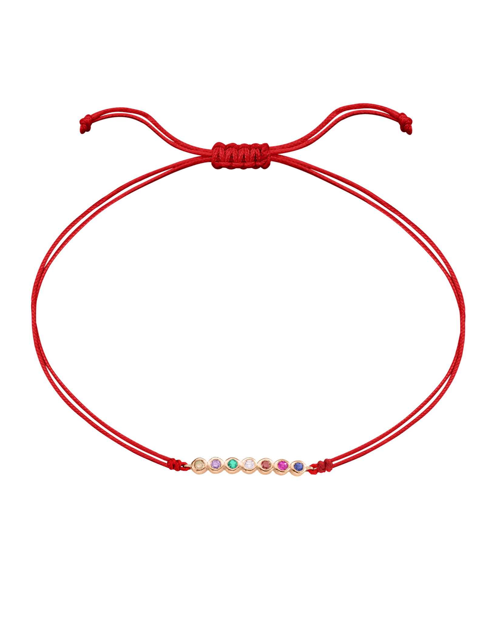 The Birthstones Bar Bracelet - 14K Rose Gold Bracelet 14K Solid Gold Red 2 
