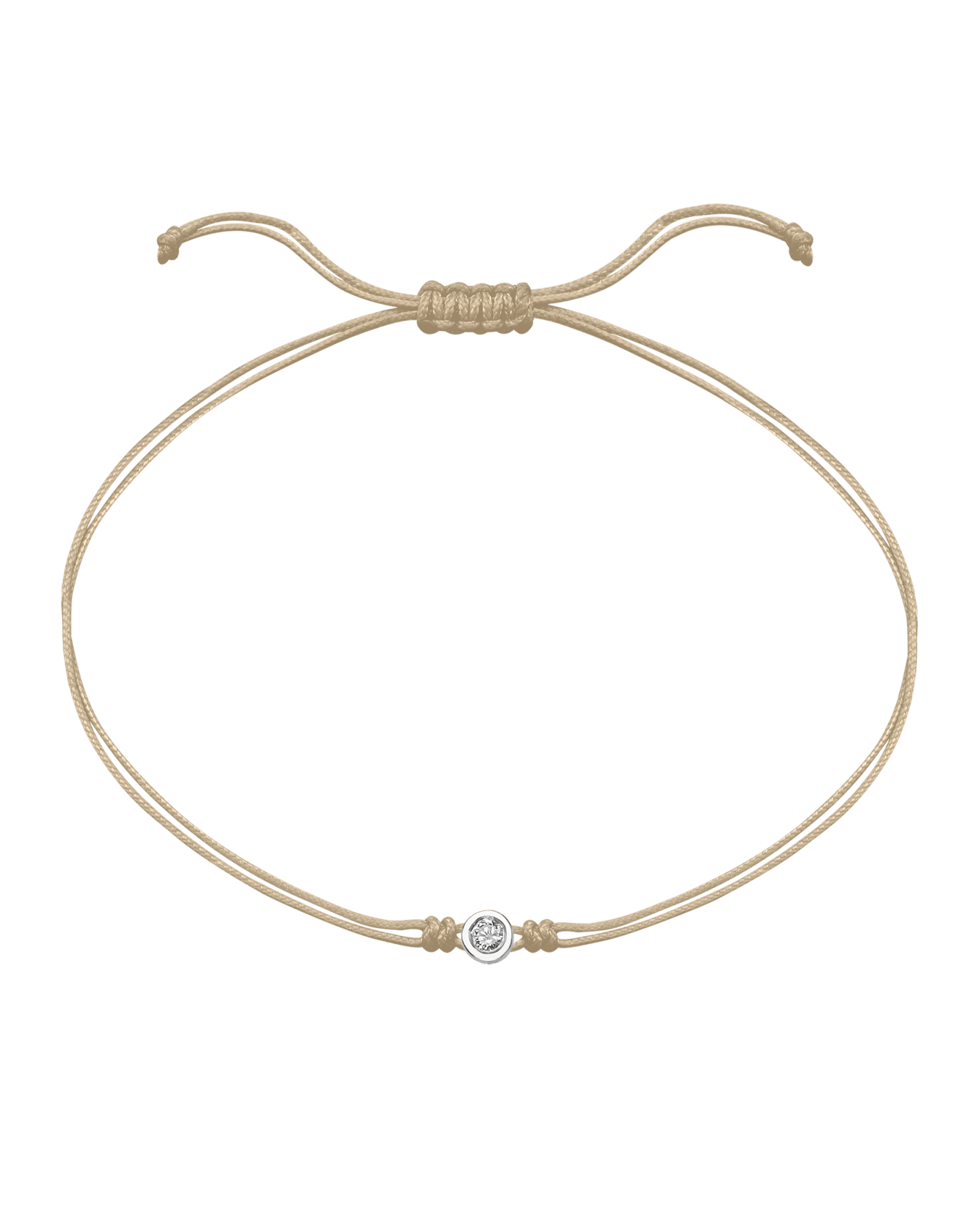 The Classic String of Love - 14K White Gold Bracelets 14K Solid Gold Beige Medium: 0.04ct 