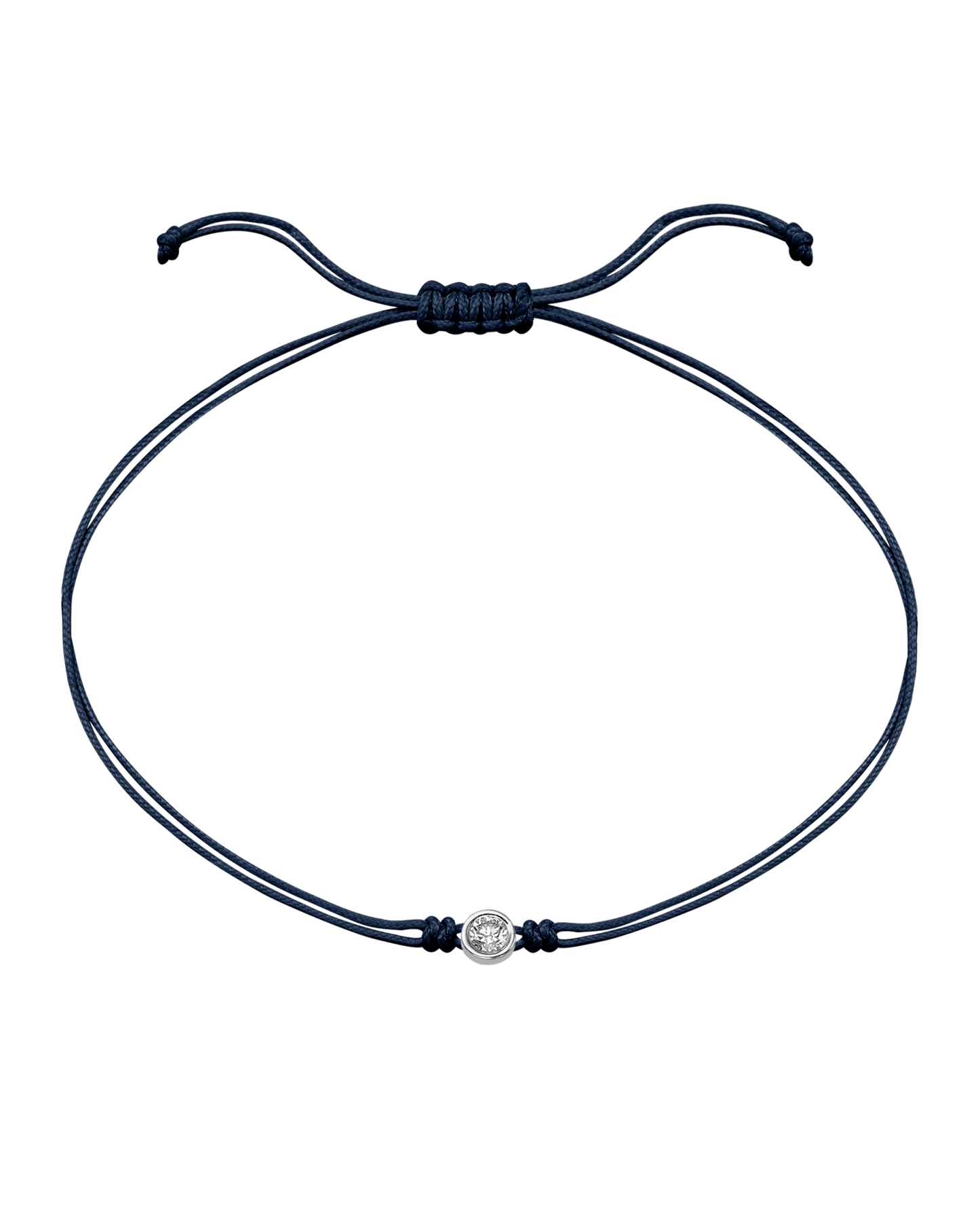 The Classic String of Love - 14K White Gold Bracelets 14K Solid Gold Navy Blue Large: 0.1ct 