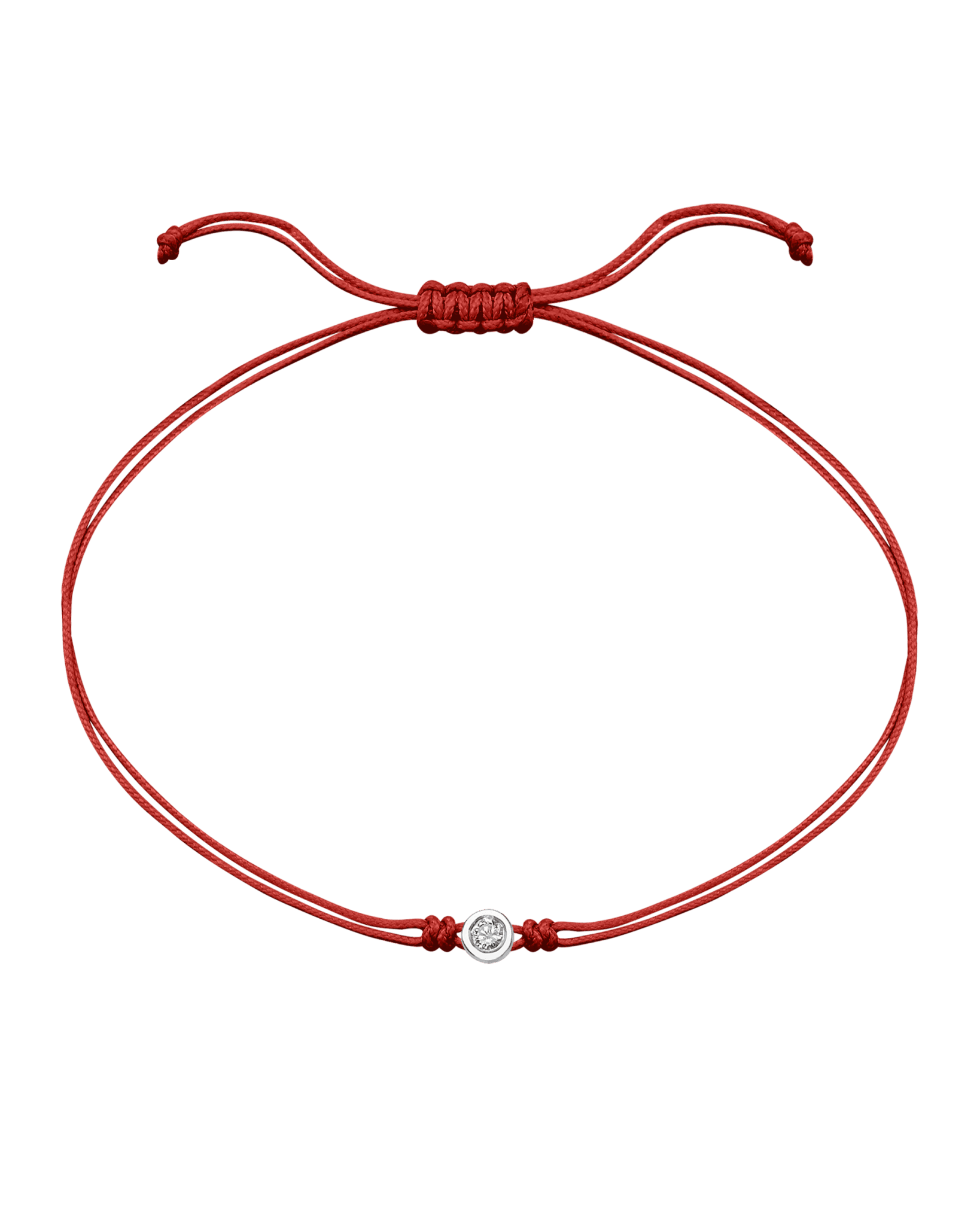 The Classic String of Love - 14K White Gold Bracelets 14K Solid Gold Red Medium: 0.04ct 