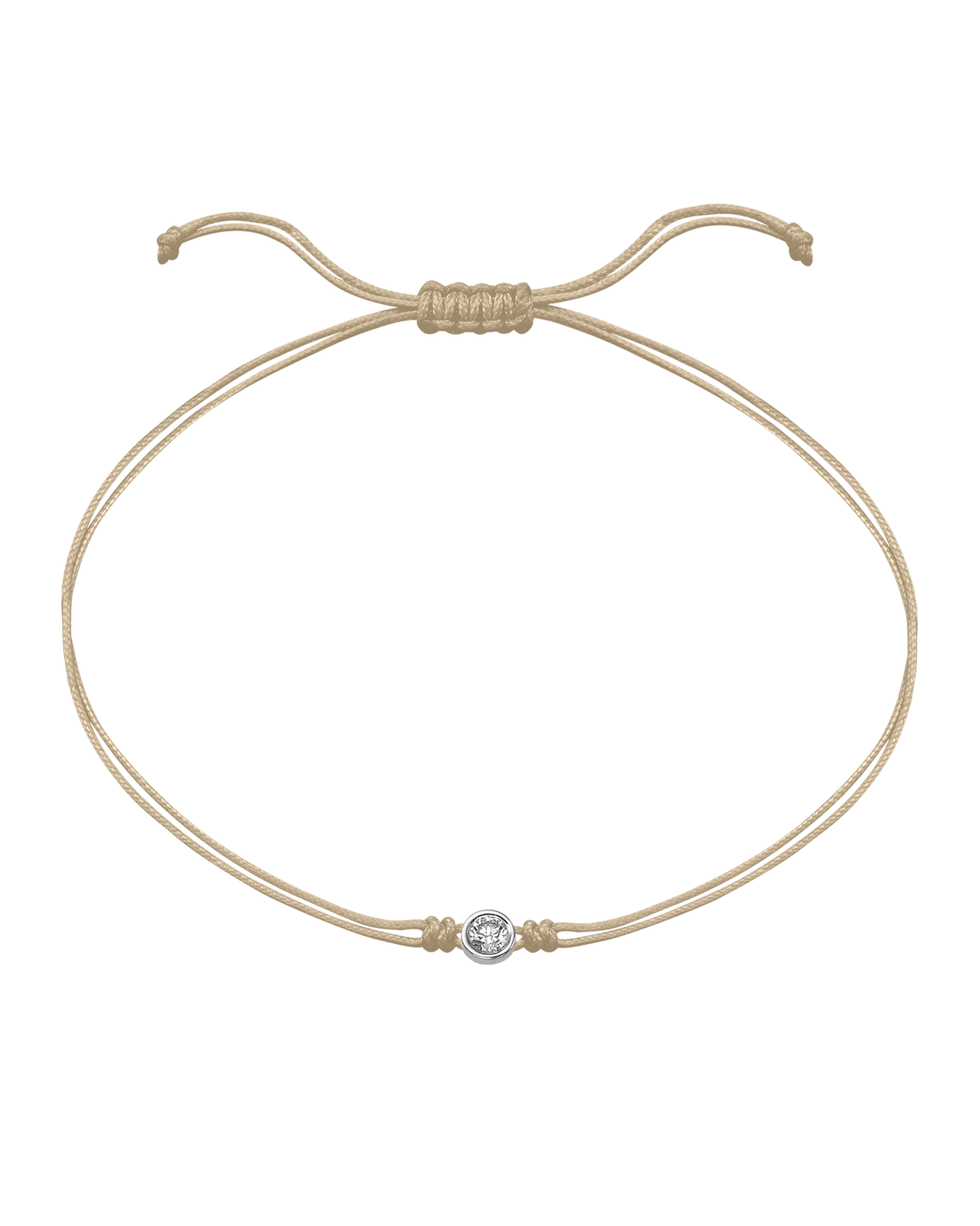 The Classic String of Love - 14K White Gold Bracelets 14K Solid Gold Beige Large: 0.1ct 