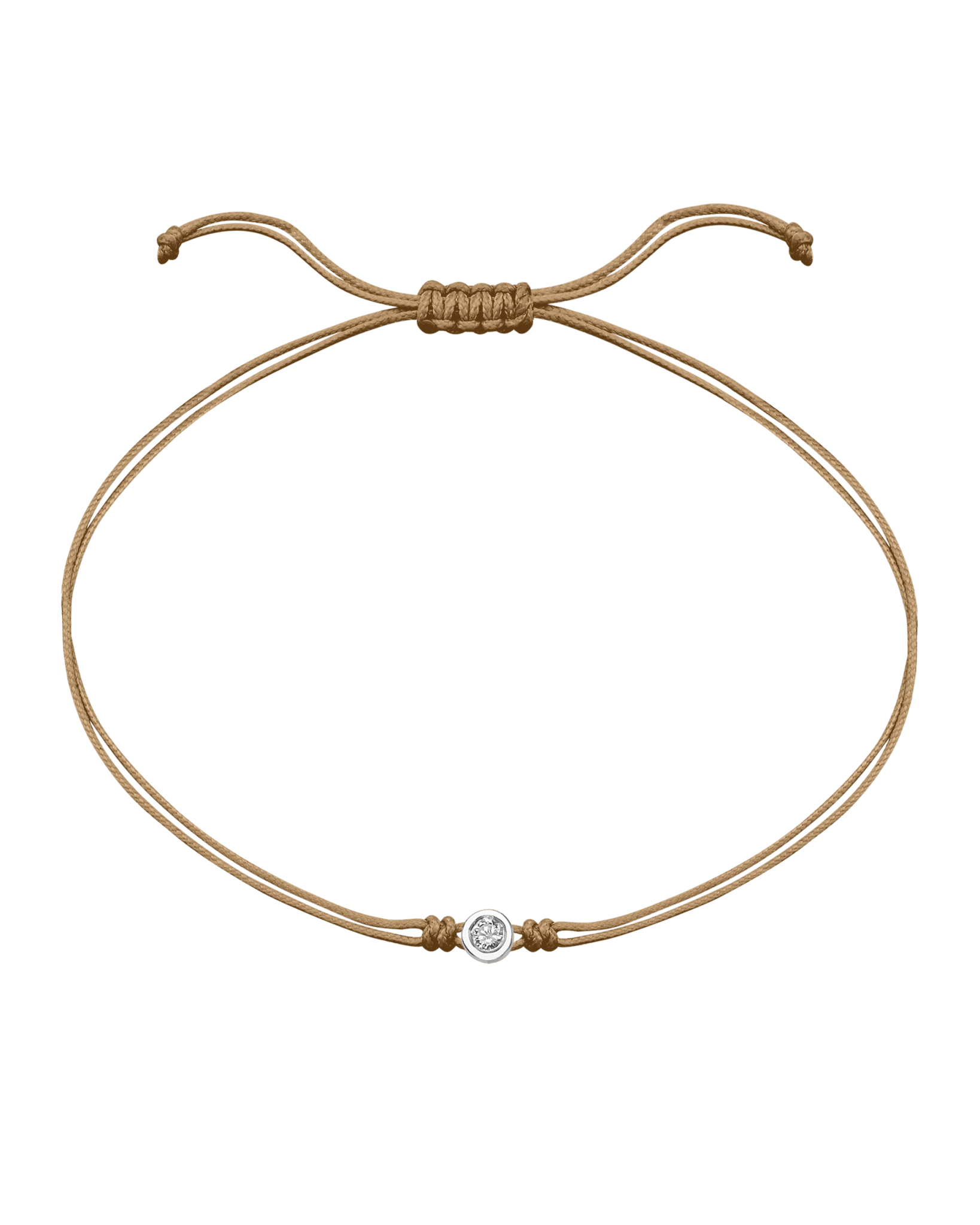 The Classic String of Love - 14K White Gold Bracelets 14K Solid Gold Camel Medium: 0.04ct 