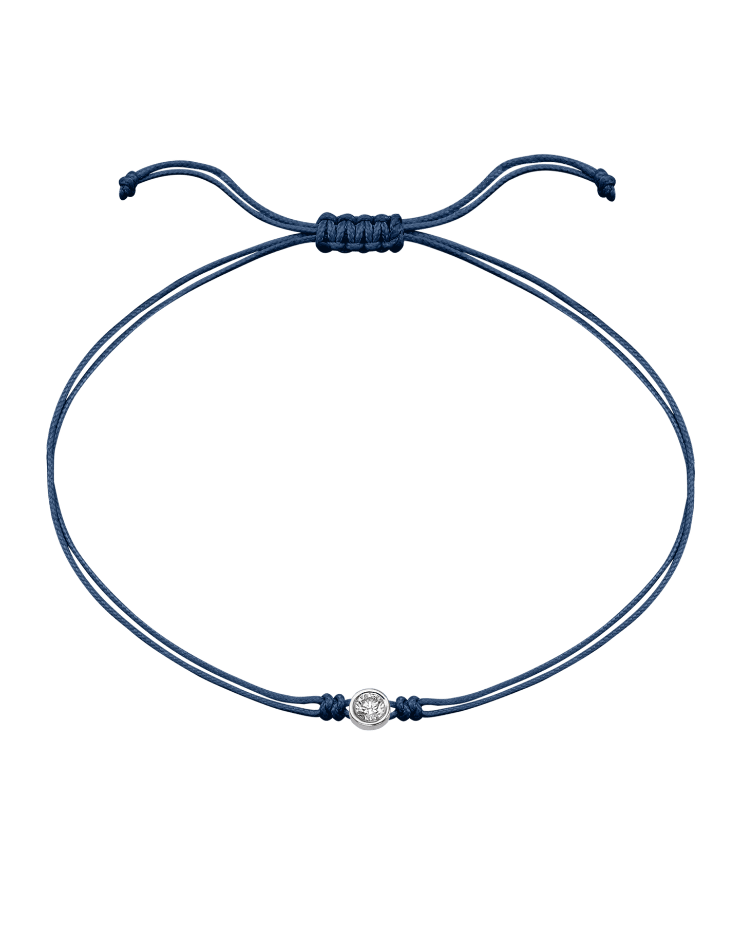 The Classic String of Love - 14K White Gold Bracelets 14K Solid Gold Indigo Large: 0.1ct 