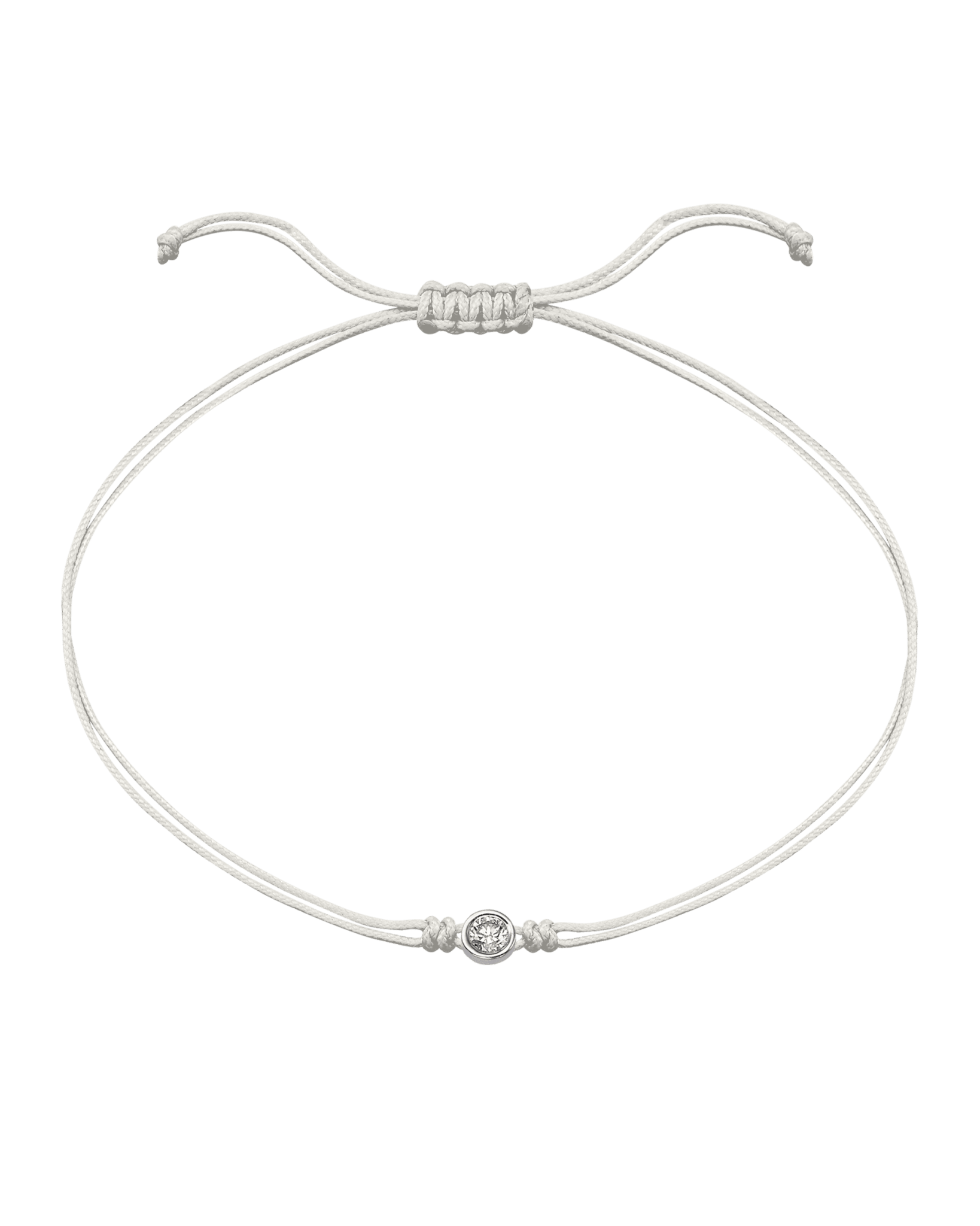 The Classic String of Love - 14K White Gold Bracelets 14K Solid Gold Pearl Large: 0.1ct 