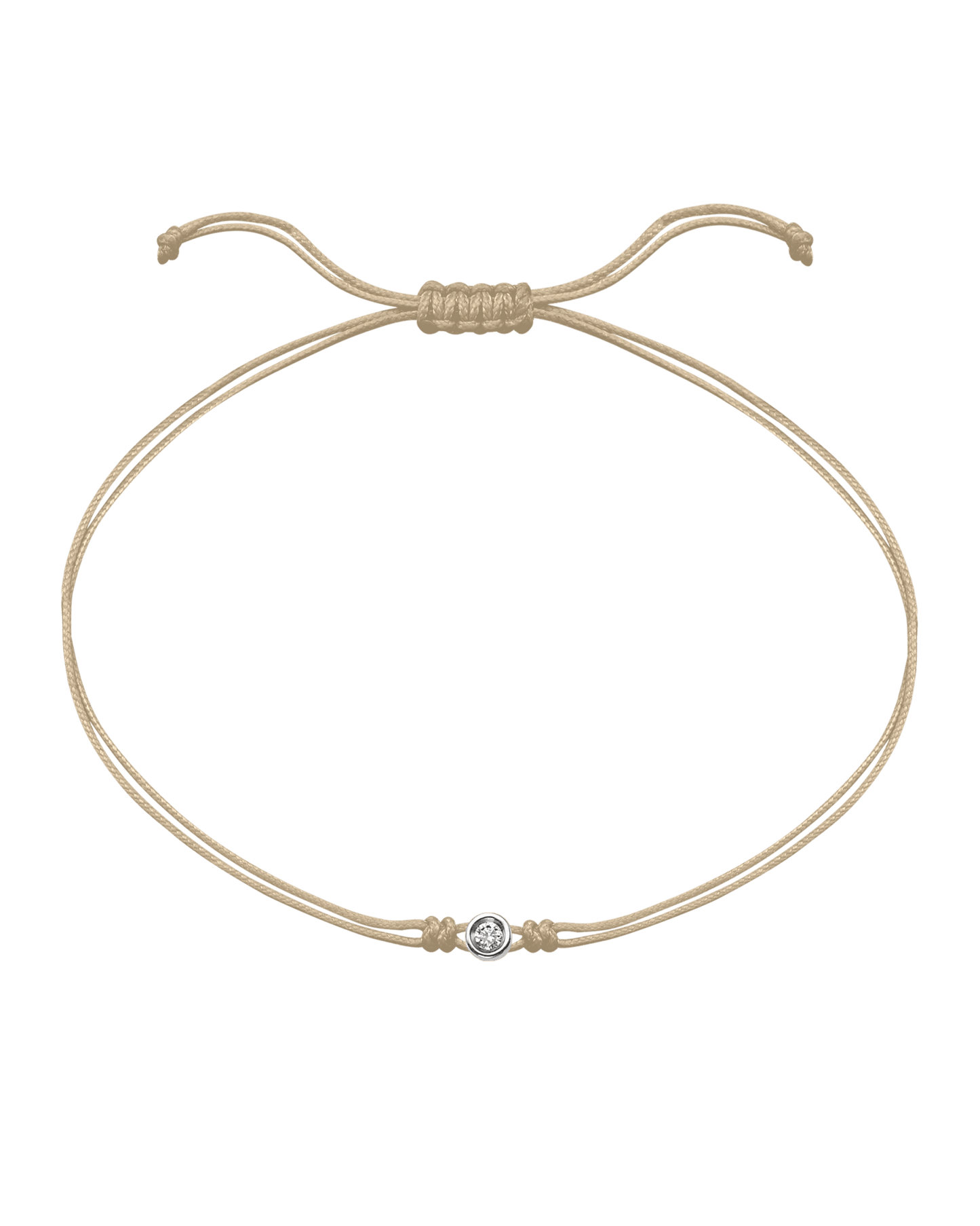 The Classic String of Love - 14K White Gold Bracelets 14K Solid Gold Beige Small: 0.03ct 