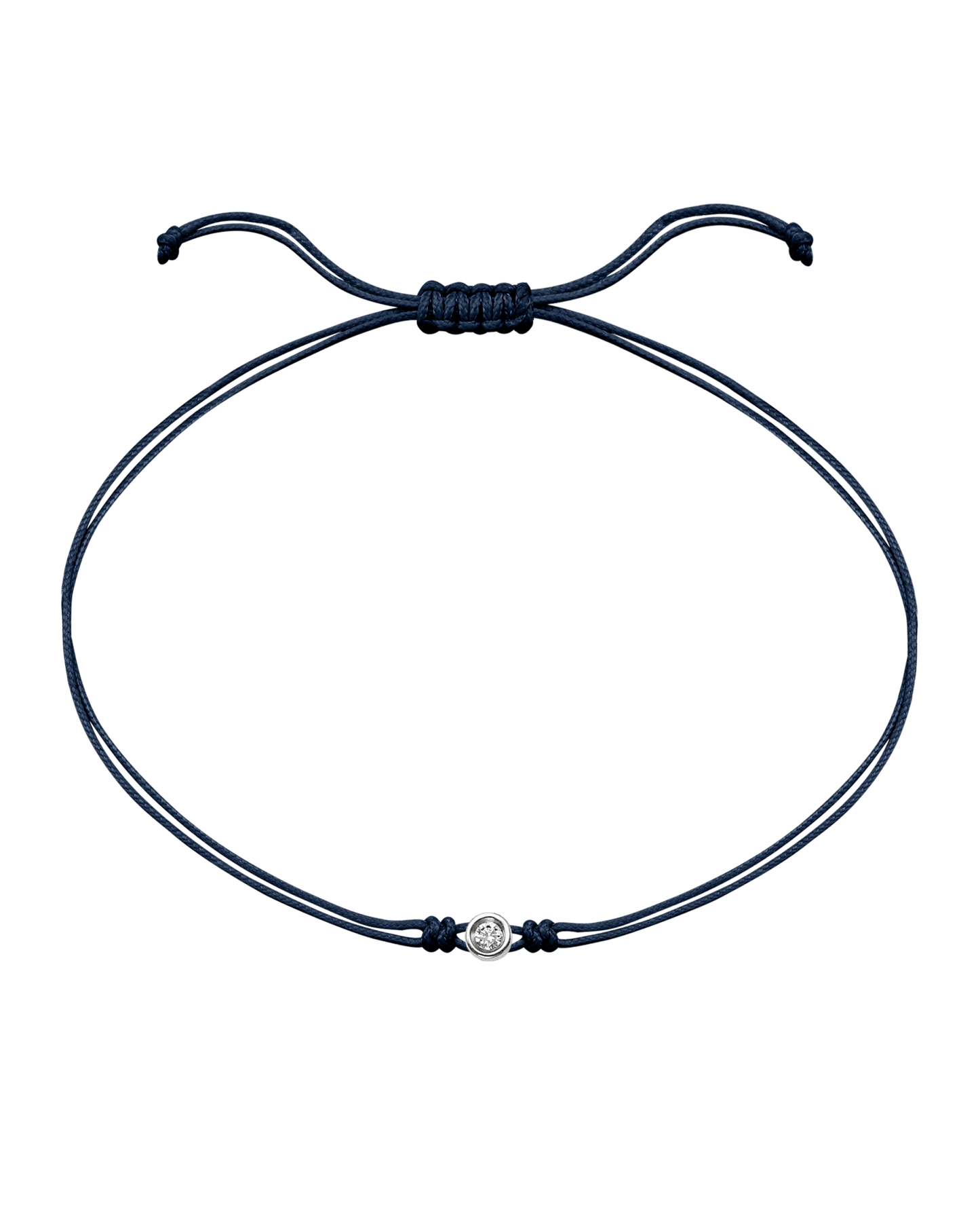 The Classic String of Love - 14K White Gold Bracelets 14K Solid Gold Navy Blue Small: 0.03ct 