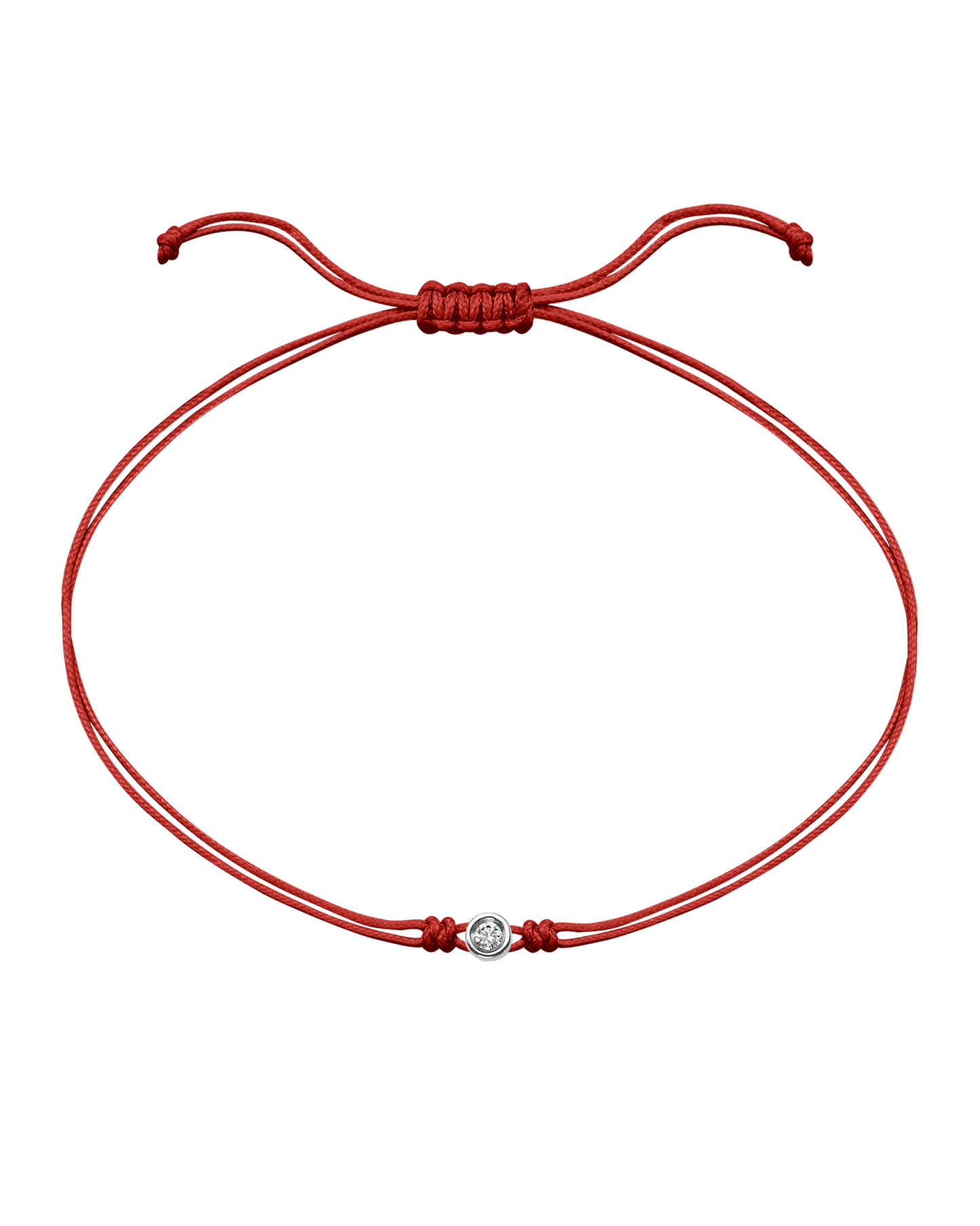 The Classic String of Love - 14K White Gold Bracelets 14K Solid Gold Red Small: 0.03ct 