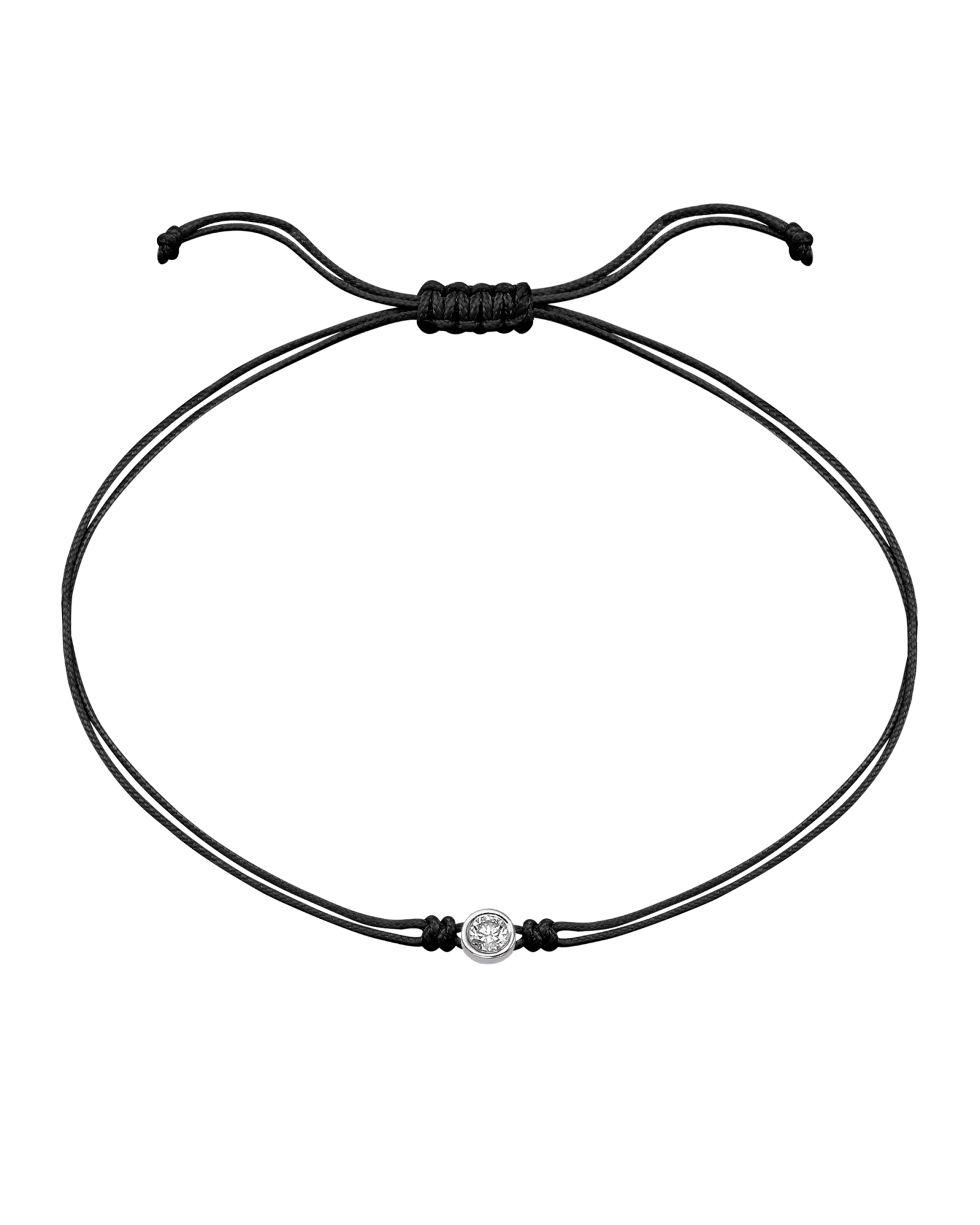 The Classic String of Love - 14K White Gold Bracelets 14K Solid Gold Black Large: 0.1ct 