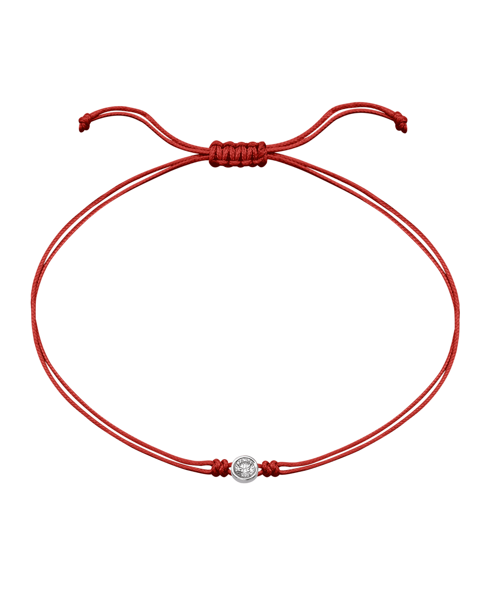 The Classic String of Love - 14K White Gold Bracelets 14K Solid Gold Red Large: 0.1ct 