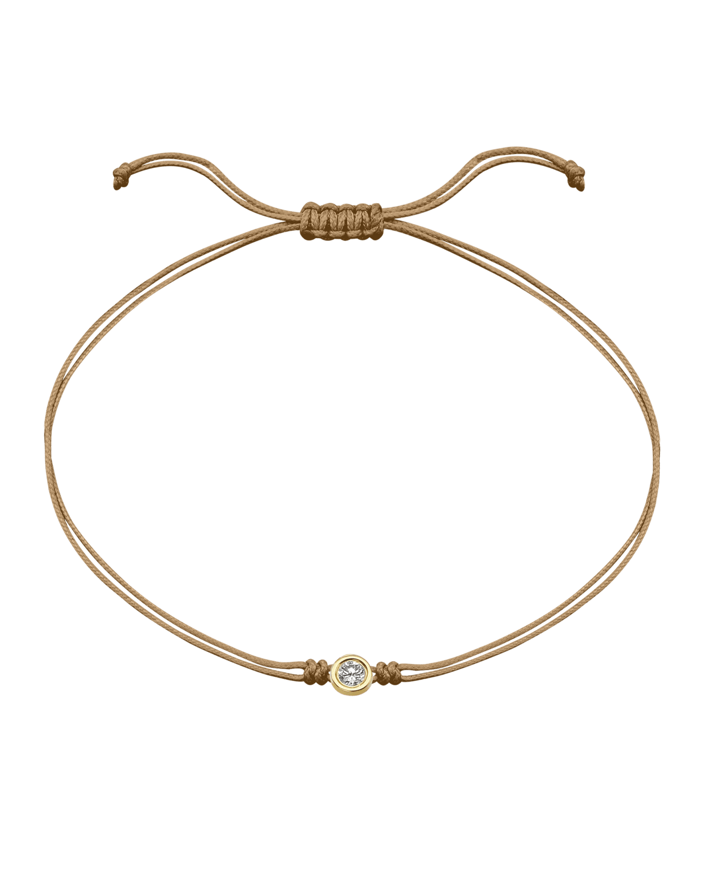 The Classic String of Love - 14K Yellow Gold Bracelets 14K Solid Gold Camel Large: 0.1ct 
