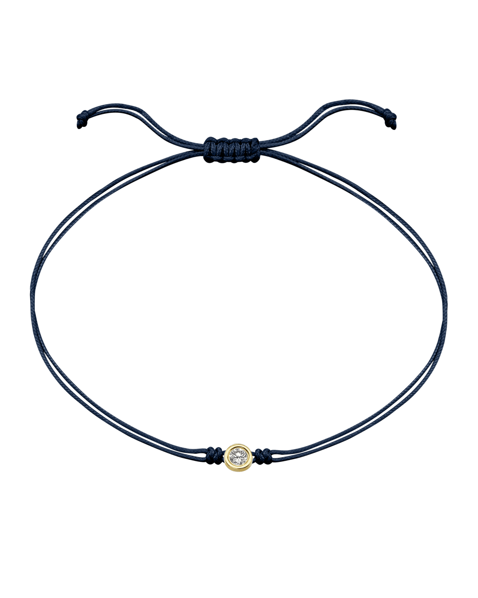 The Classic String of Love - 14K Yellow Gold Bracelets 14K Solid Gold Navy Blue Large: 0.1ct 