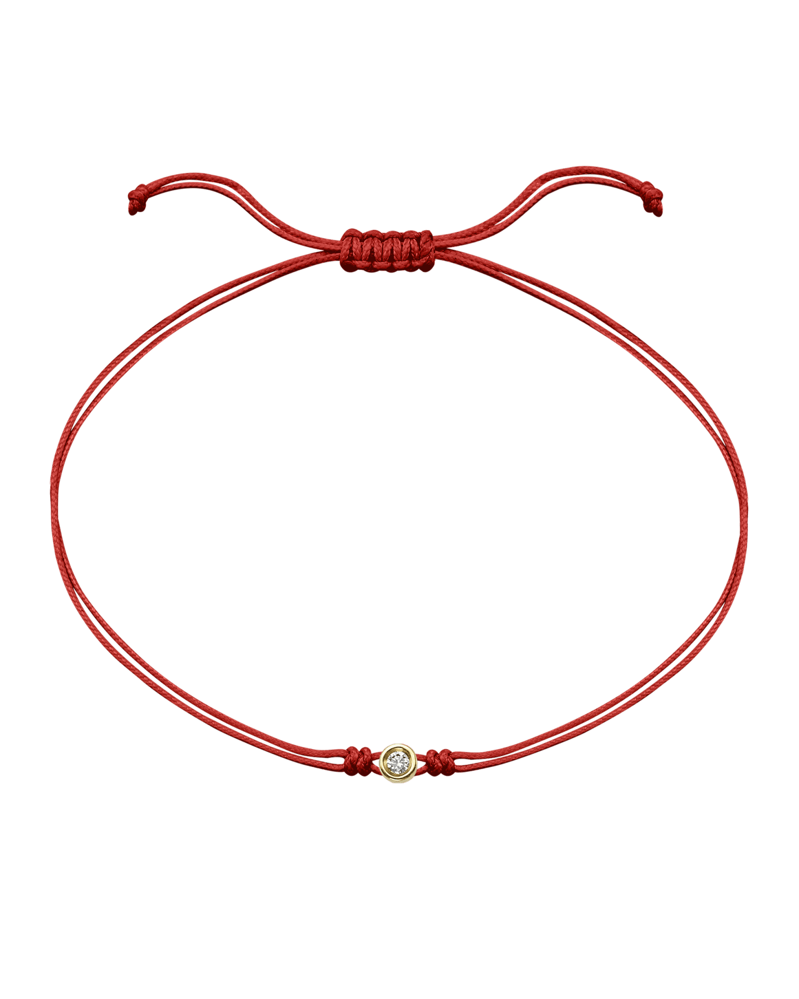 The Classic String of Love - 14K Yellow Gold Bracelets 14K Solid Gold Red Small: 0.03ct 