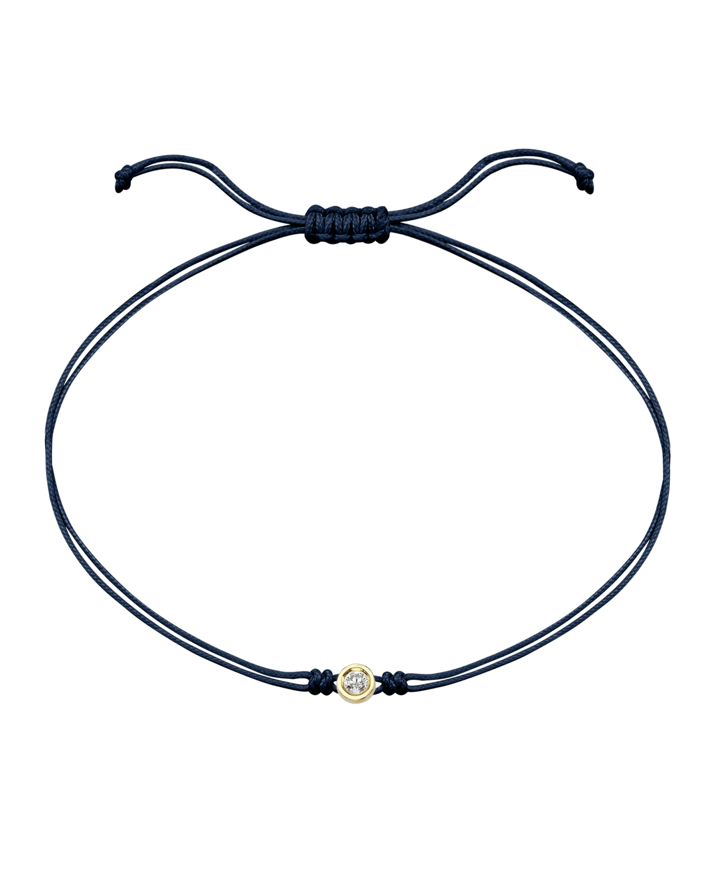 The Classic String of Love - 14K Yellow Gold Bracelets 14K Solid Gold Navy Blue Medium: 0.04ct 