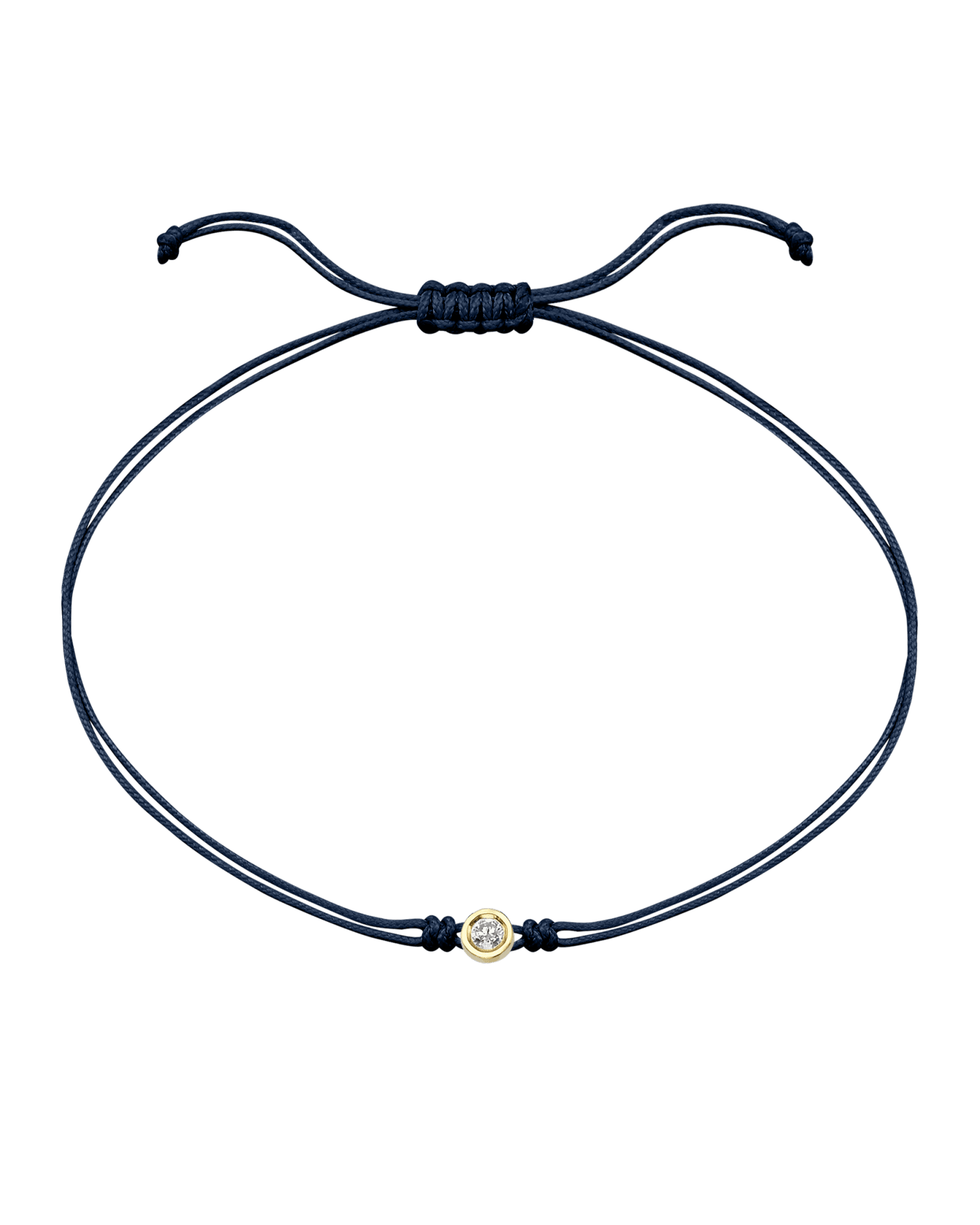 The Classic String of Love - 14K Yellow Gold Bracelets 14K Solid Gold Navy Blue Medium: 0.04ct 