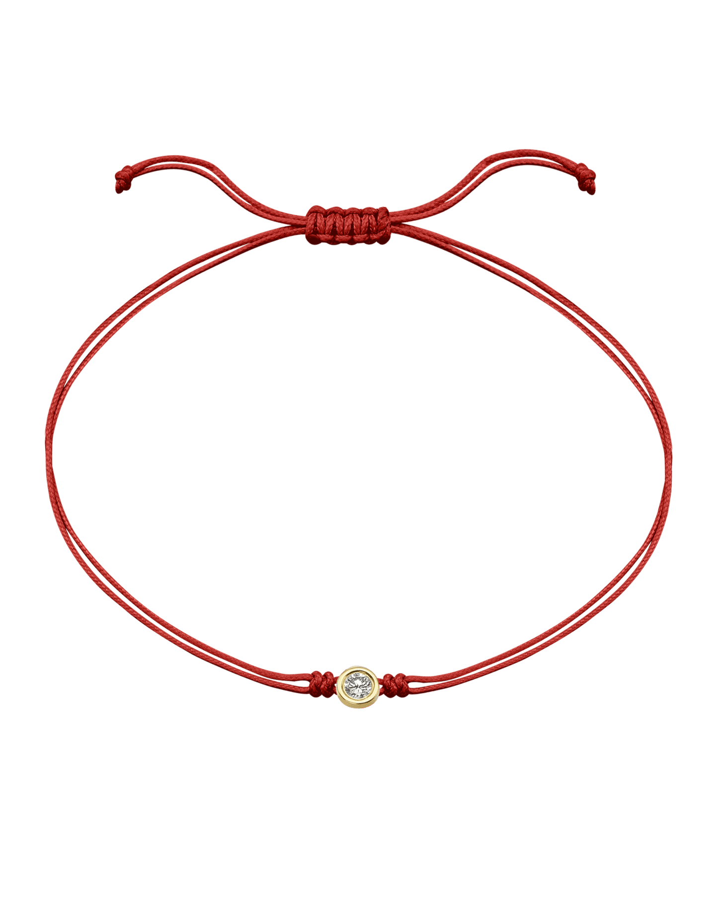 The Classic String of Love - 14K Yellow Gold Bracelets 14K Solid Gold Red Large: 0.1ct 
