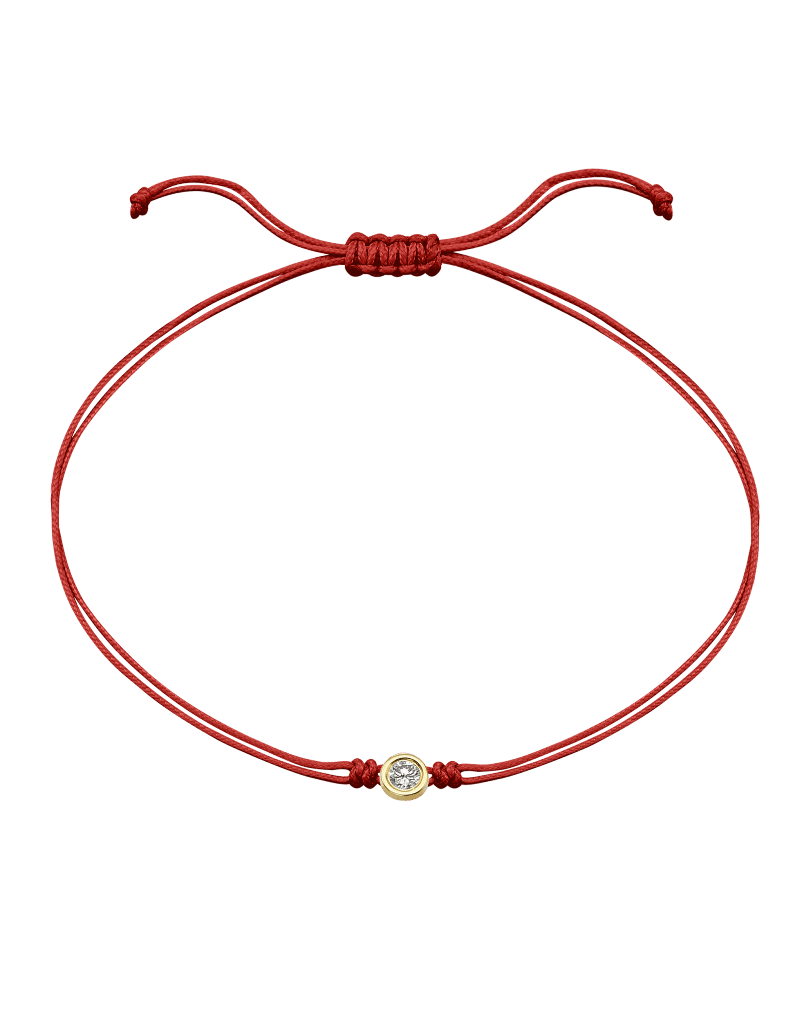 The Classic String of Love - 14K Yellow Gold Bracelets 14K Solid Gold Red Large: 0.1ct 