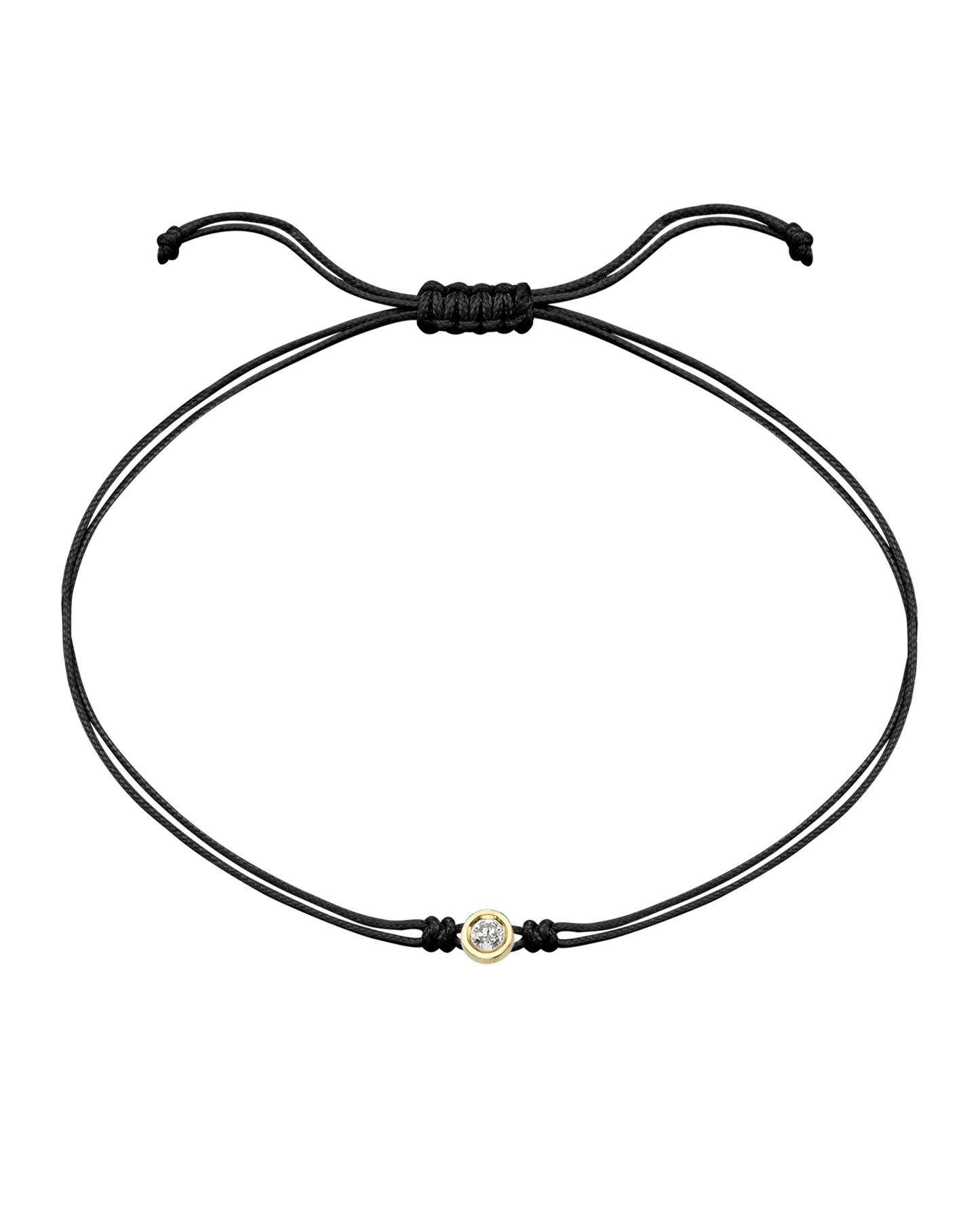 The Classic String of Love - 14K Yellow Gold Bracelets 14K Solid Gold Black Medium: 0.04ct 