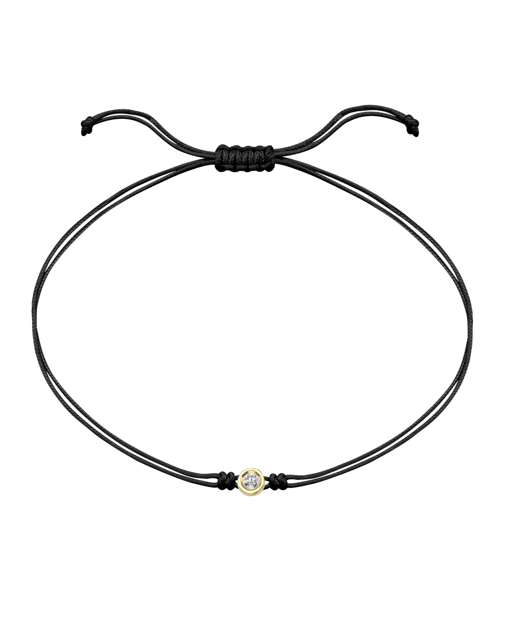 The Classic String of Love - 14K Yellow Gold Bracelets 14K Solid Gold Black Medium: 0.04ct 