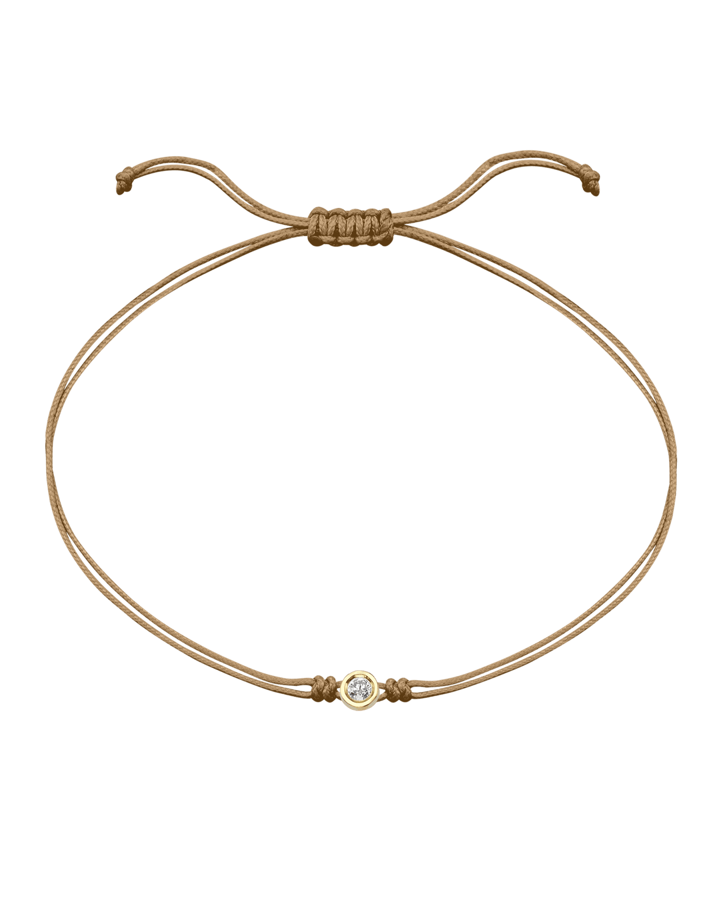 The Classic String of Love - 14K Yellow Gold Bracelets 14K Solid Gold Camel Medium: 0.04ct 