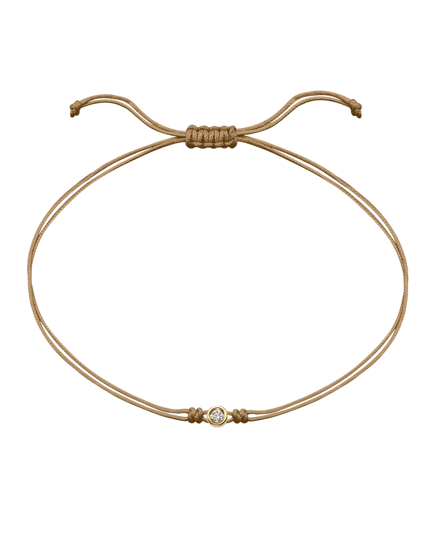 The Classic String of Love - 14K Yellow Gold Bracelets 14K Solid Gold Camel Small: 0.03ct 