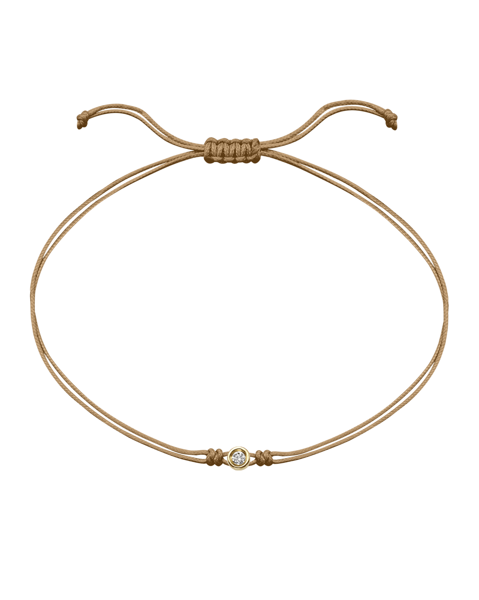 The Classic String of Love - 14K Yellow Gold Bracelets 14K Solid Gold Camel Small: 0.03ct 
