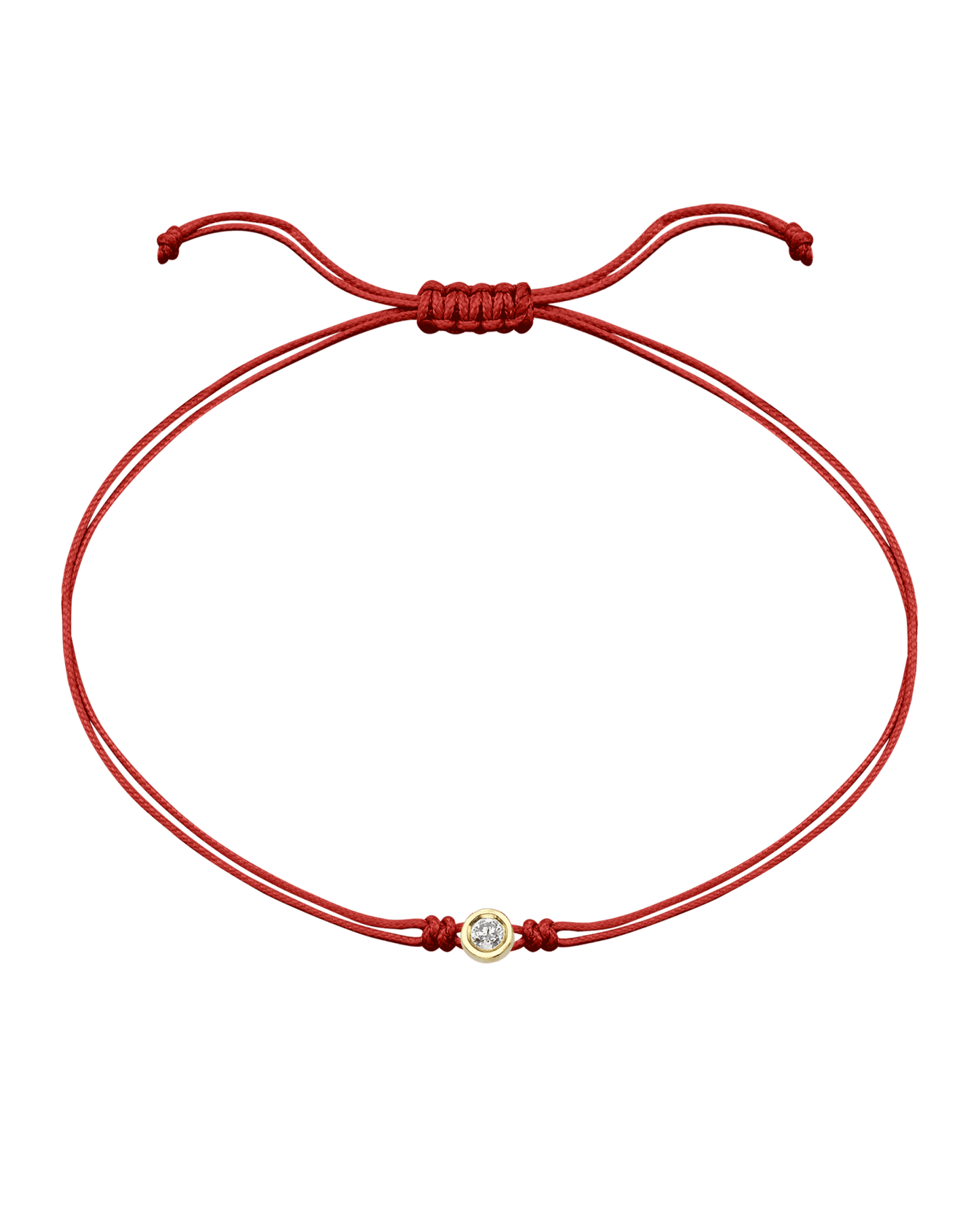 The Classic String of Love - 14K Yellow Gold Bracelets 14K Solid Gold Red Medium: 0.04ct 