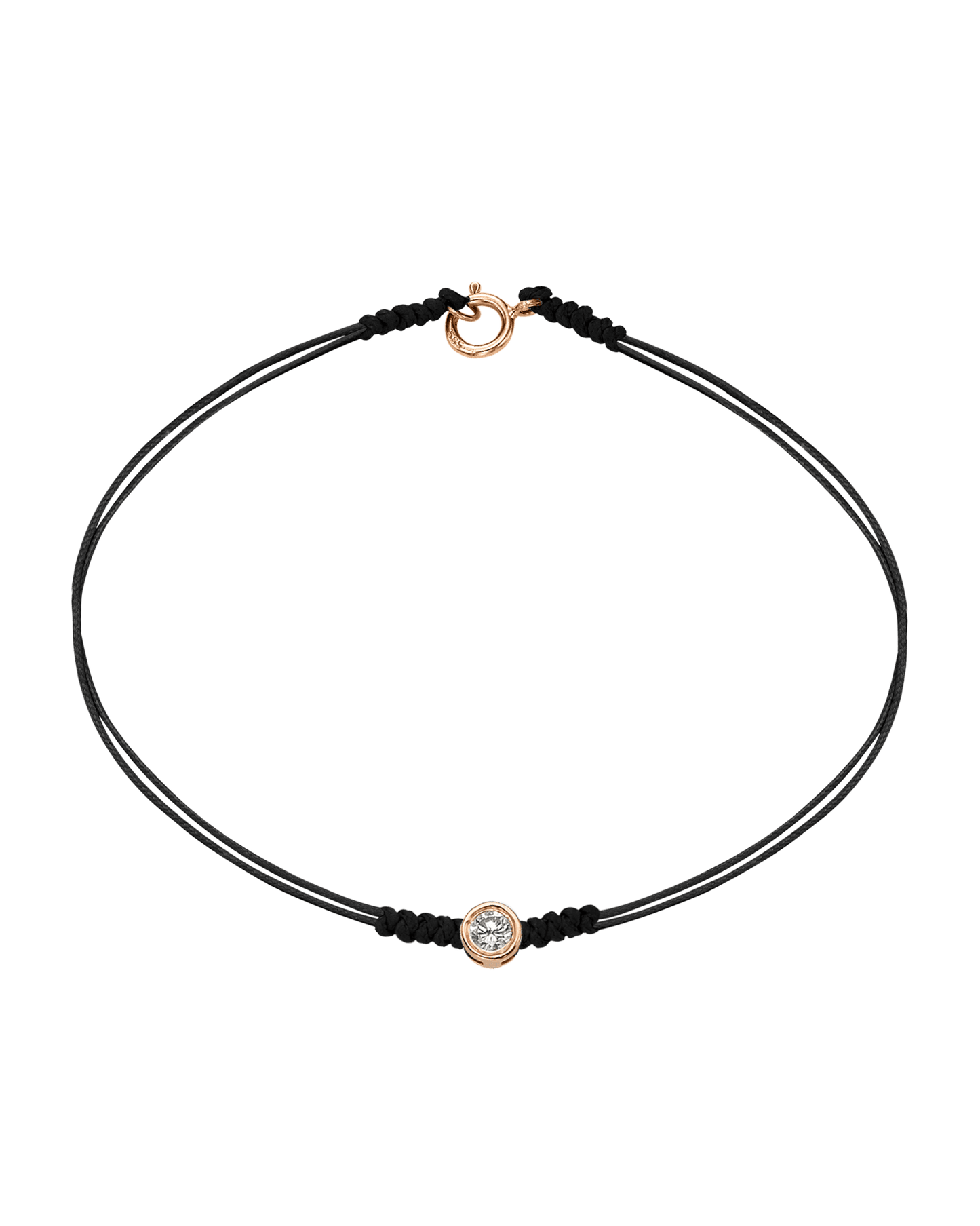 The Classic String of Love with clasp - 14K Rose Gold Bracelets 14K Solid Gold Black Large: 0.1ct Small - 6 Inches (15.5cm)
