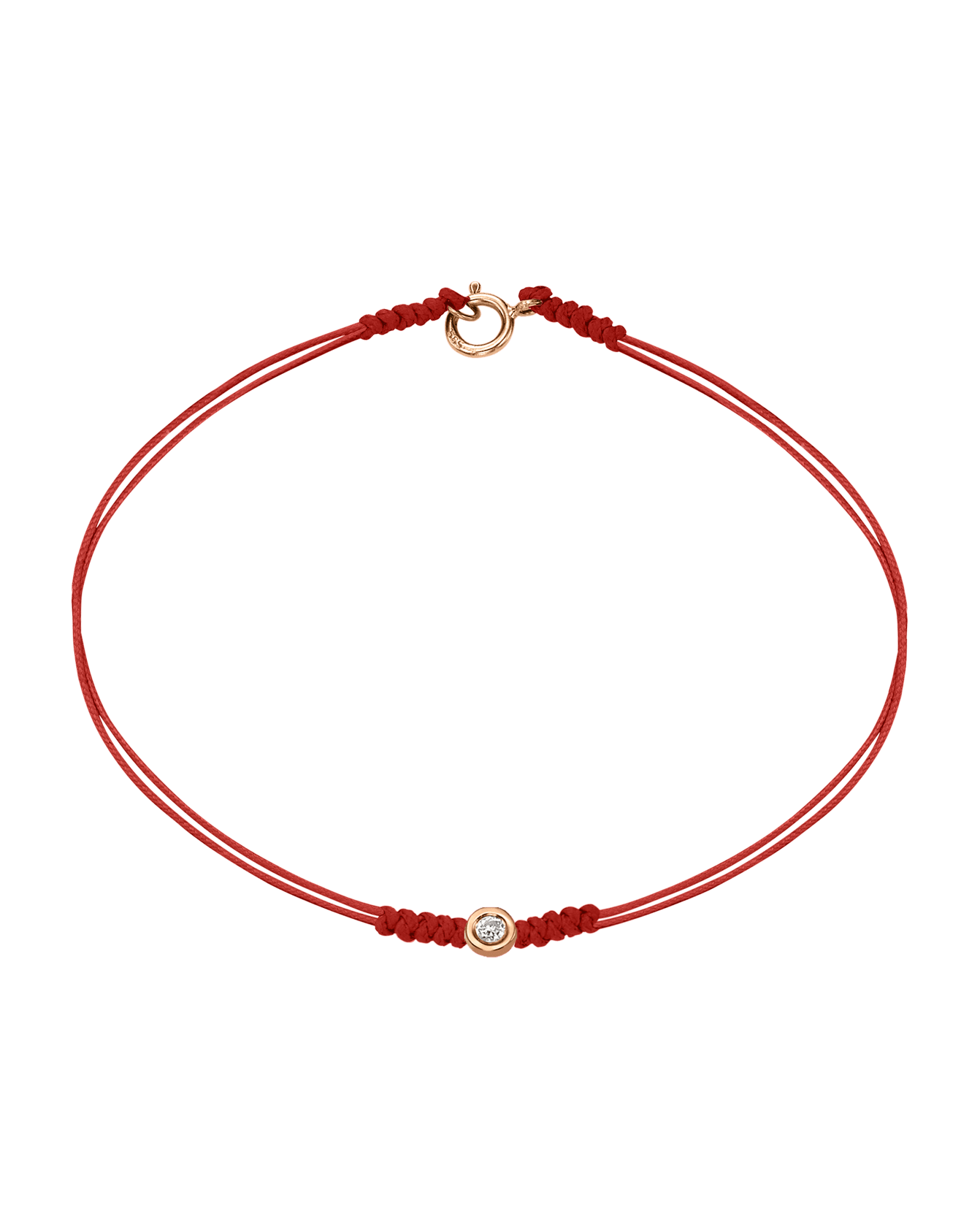 The Classic String of Love with clasp - 14K Rose Gold Bracelets 14K Solid Gold Red Small: 0.03ct Small - 6 Inches (15.5cm)
