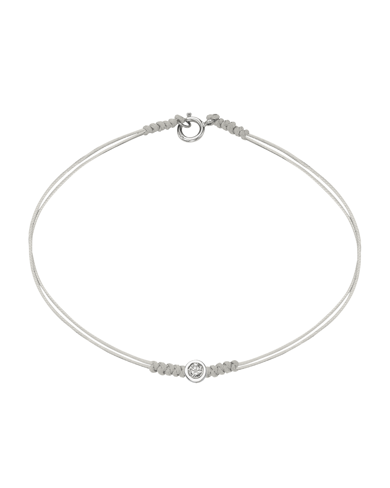 The Classic String of Love with clasp - 14K White Gold Bracelets 14K Solid Gold Pearl Medium: 0.04ct Small - 6 Inches (15.5cm)