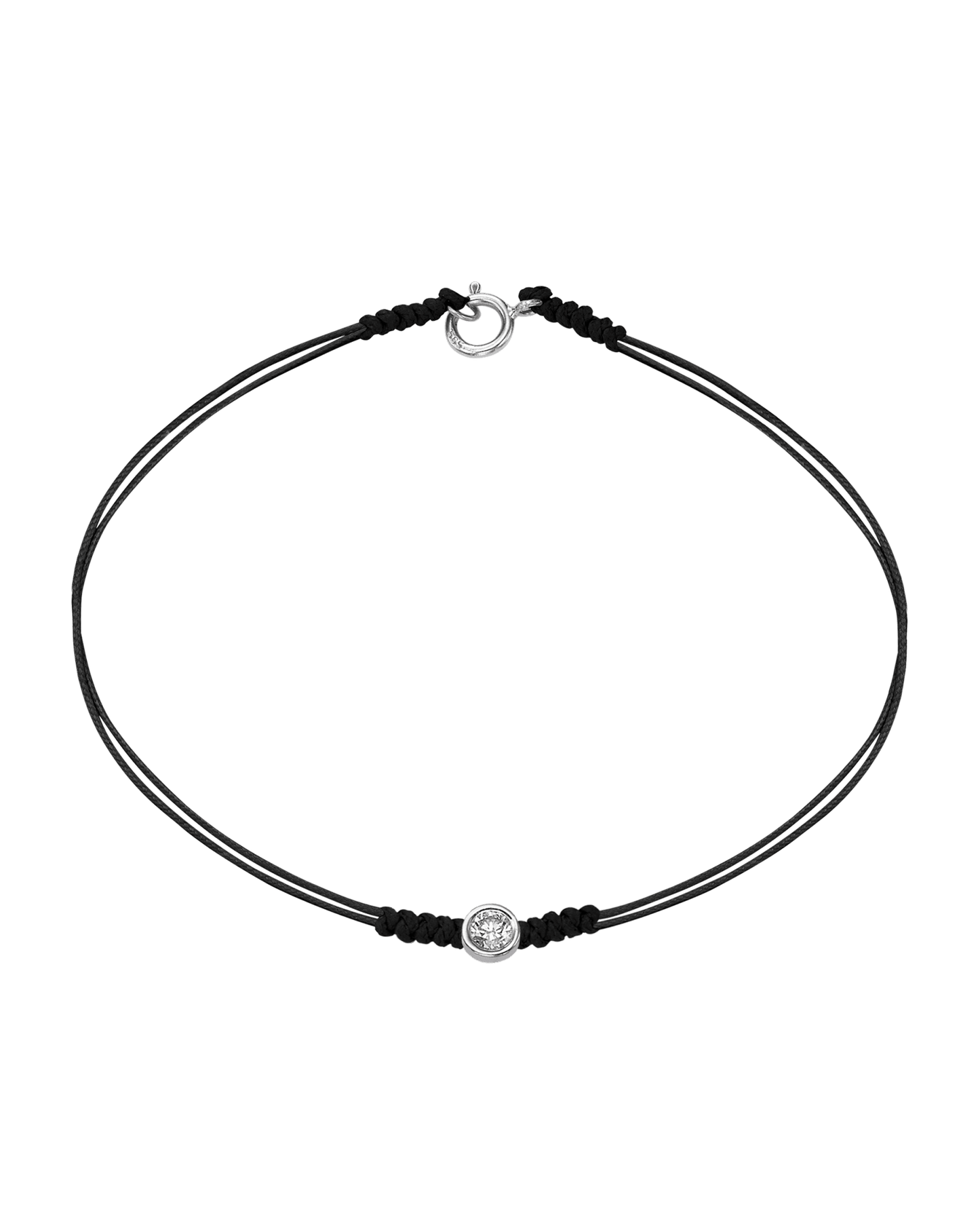 The Classic String of Love with clasp - 14K White Gold Bracelets 14K Solid Gold Black Large: 0.1ct Small - 6 Inches (15.5cm)