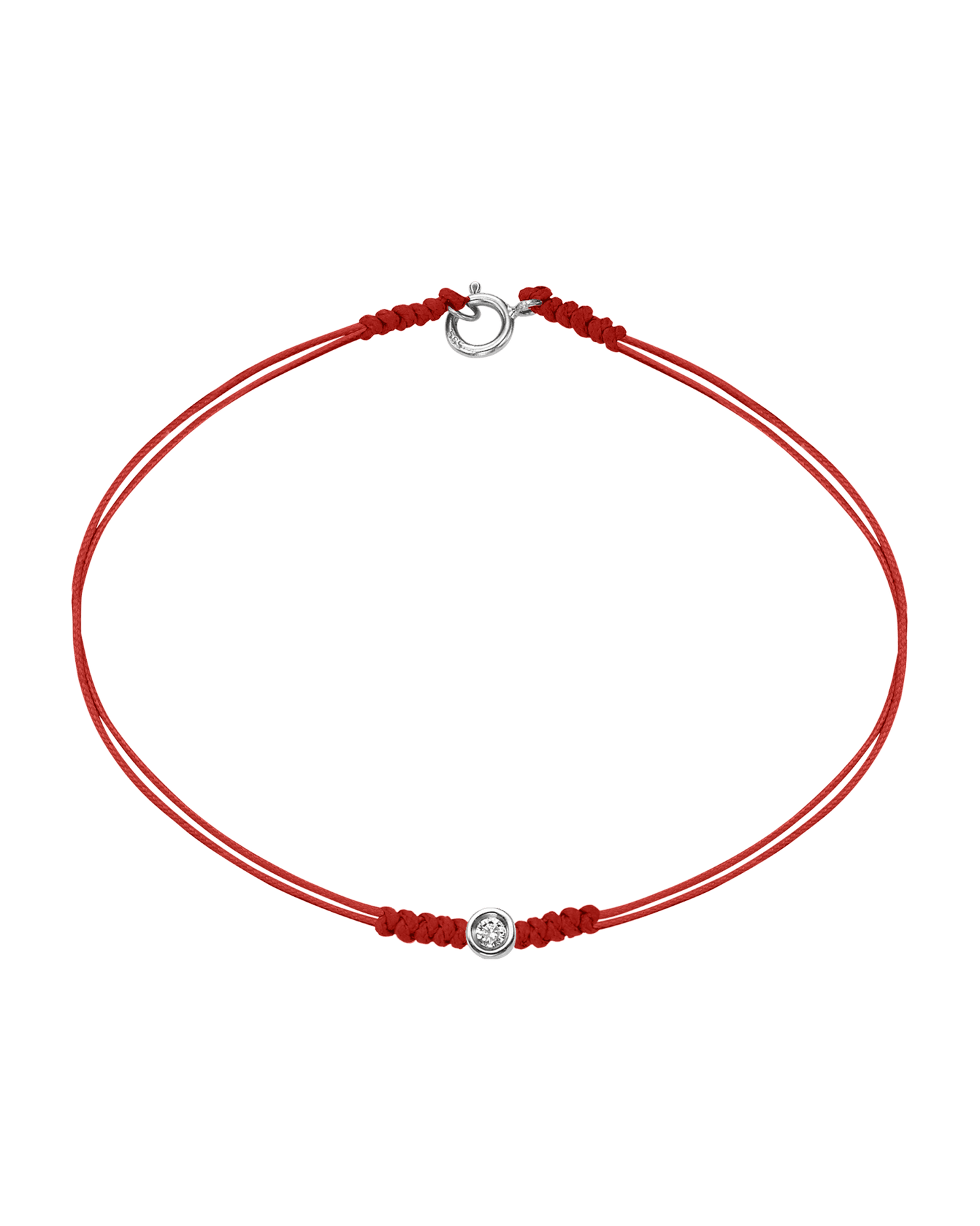 The Classic String of Love with clasp - 14K White Gold Bracelets 14K Solid Gold Red Small: 0.03ct Small - 6 Inches (15.5cm)