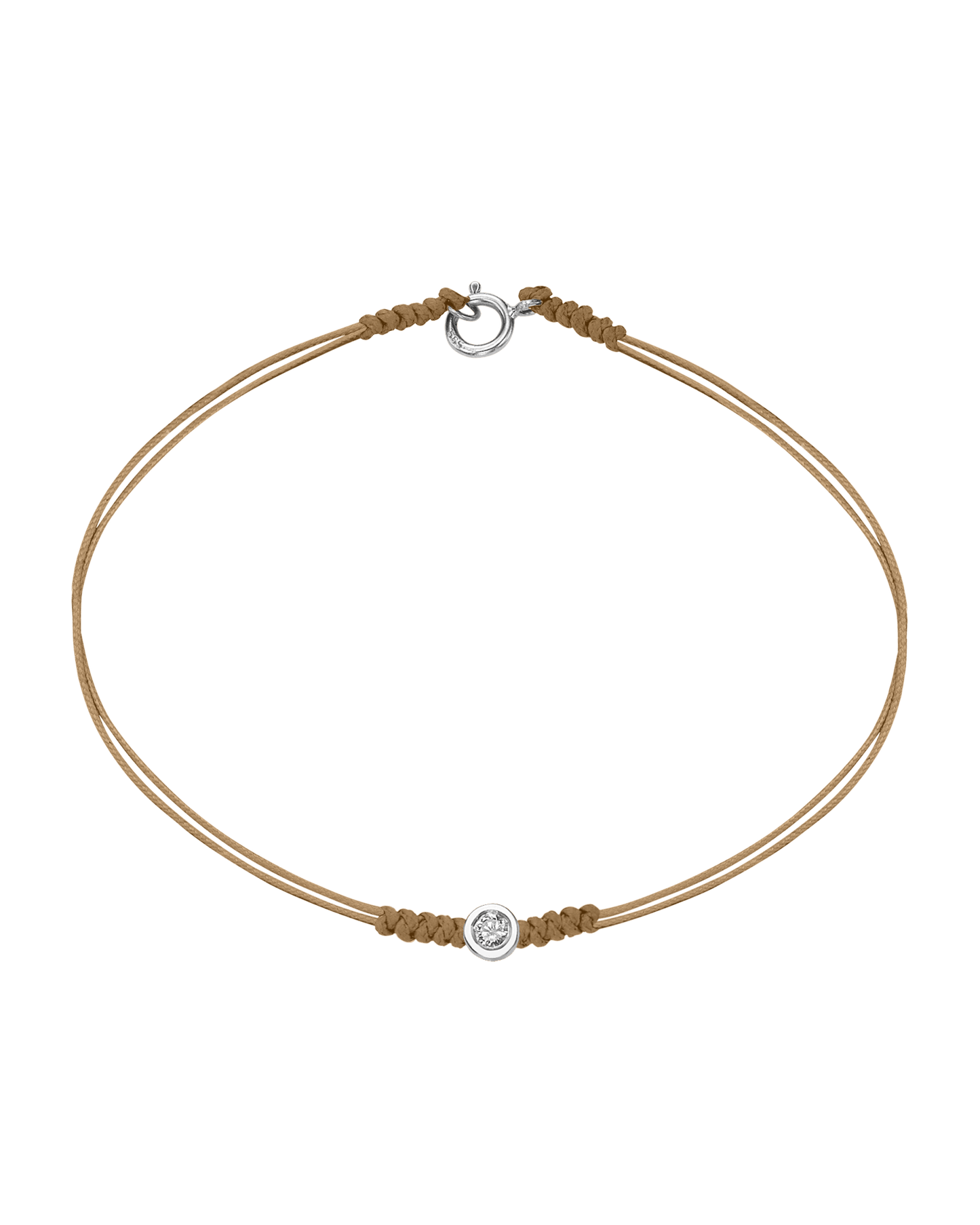 The Classic String of Love with clasp - 14K White Gold Bracelets 14K Solid Gold Camel Medium: 0.04ct Small - 6 Inches (15.5cm)