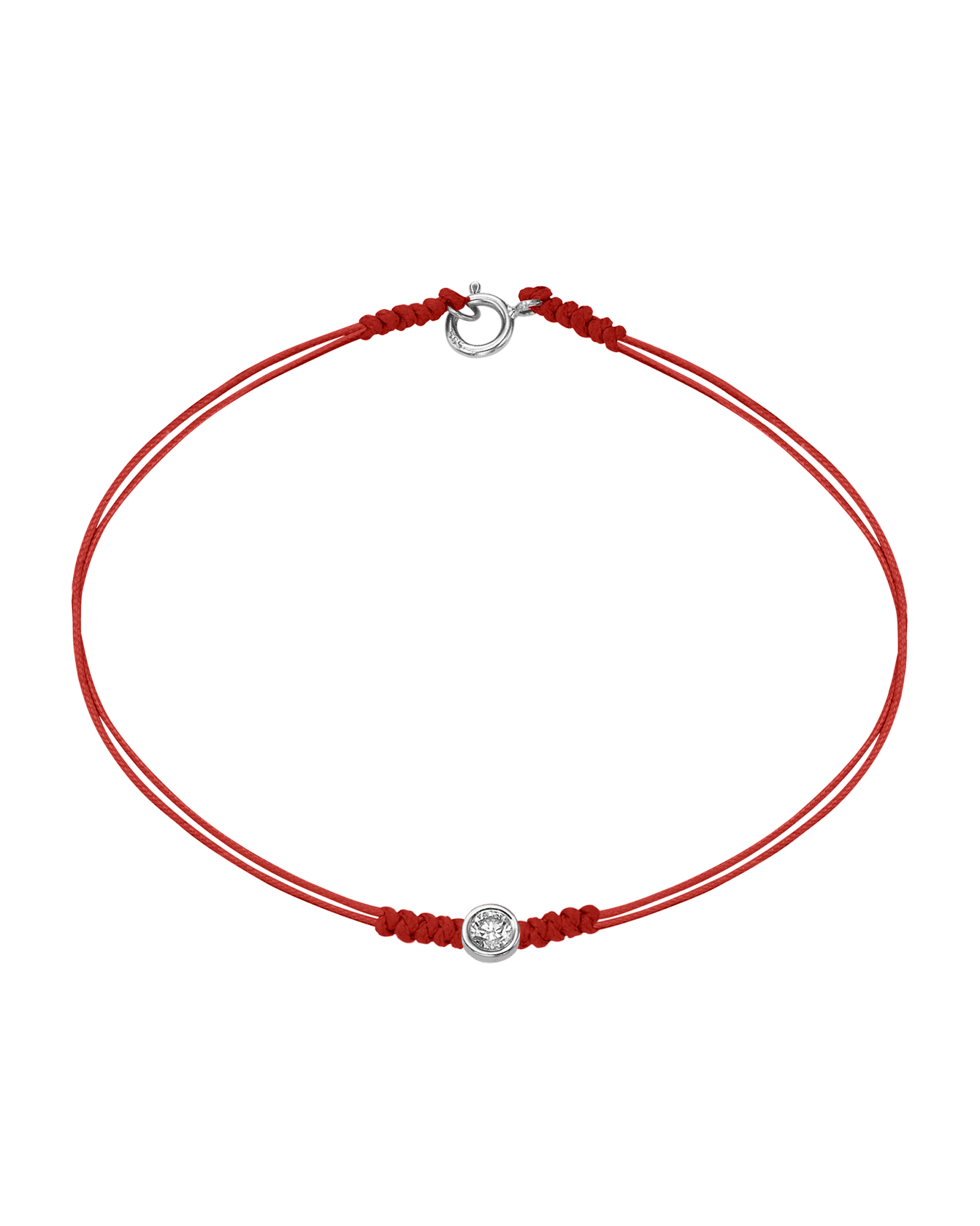 The Classic String of Love with clasp - 14K White Gold Bracelets 14K Solid Gold Red Large: 0.1ct Small - 6 Inches (15.5cm)