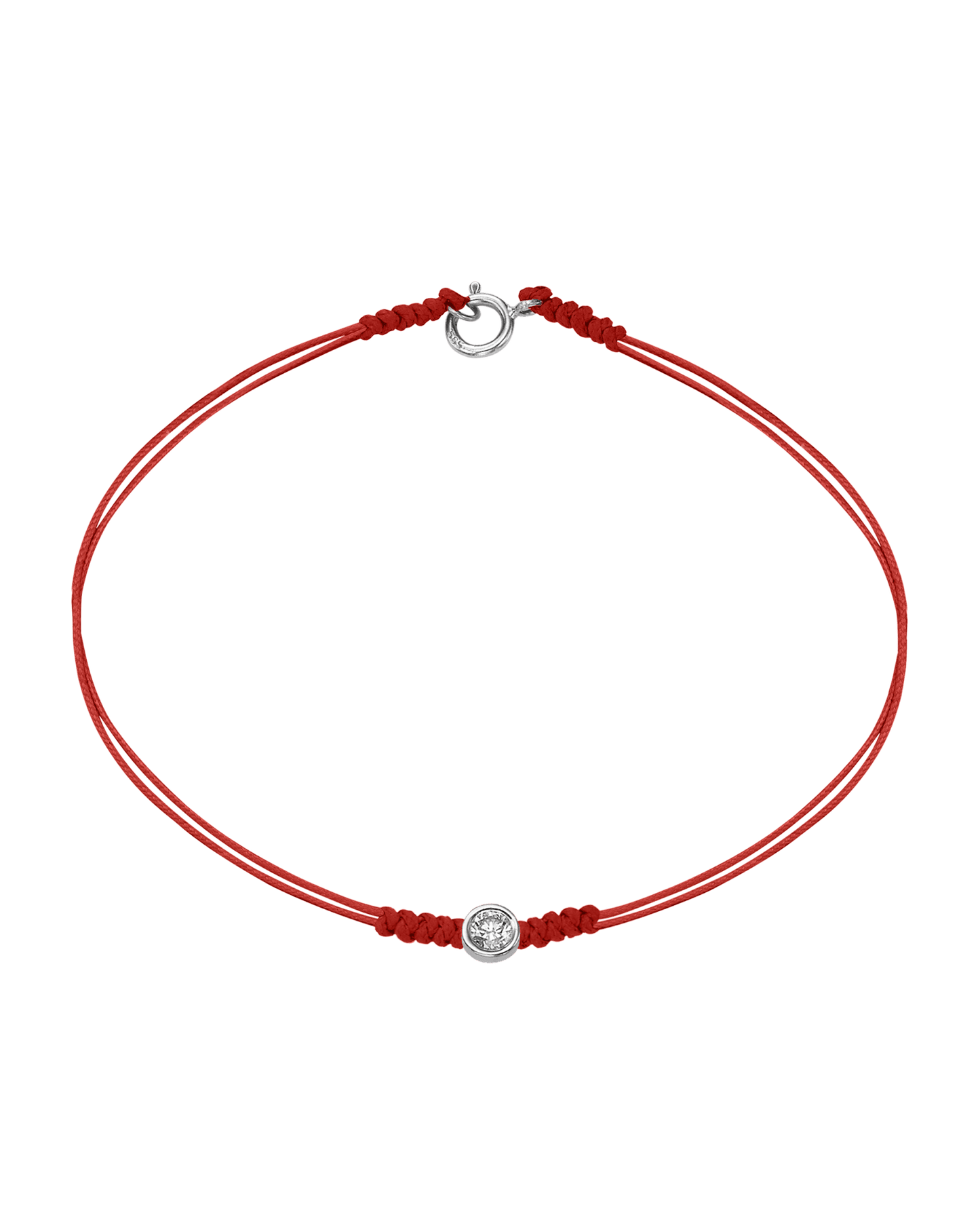 The Classic String of Love with clasp - 14K White Gold Bracelets 14K Solid Gold Red Large: 0.1ct Small - 6 Inches (15.5cm)