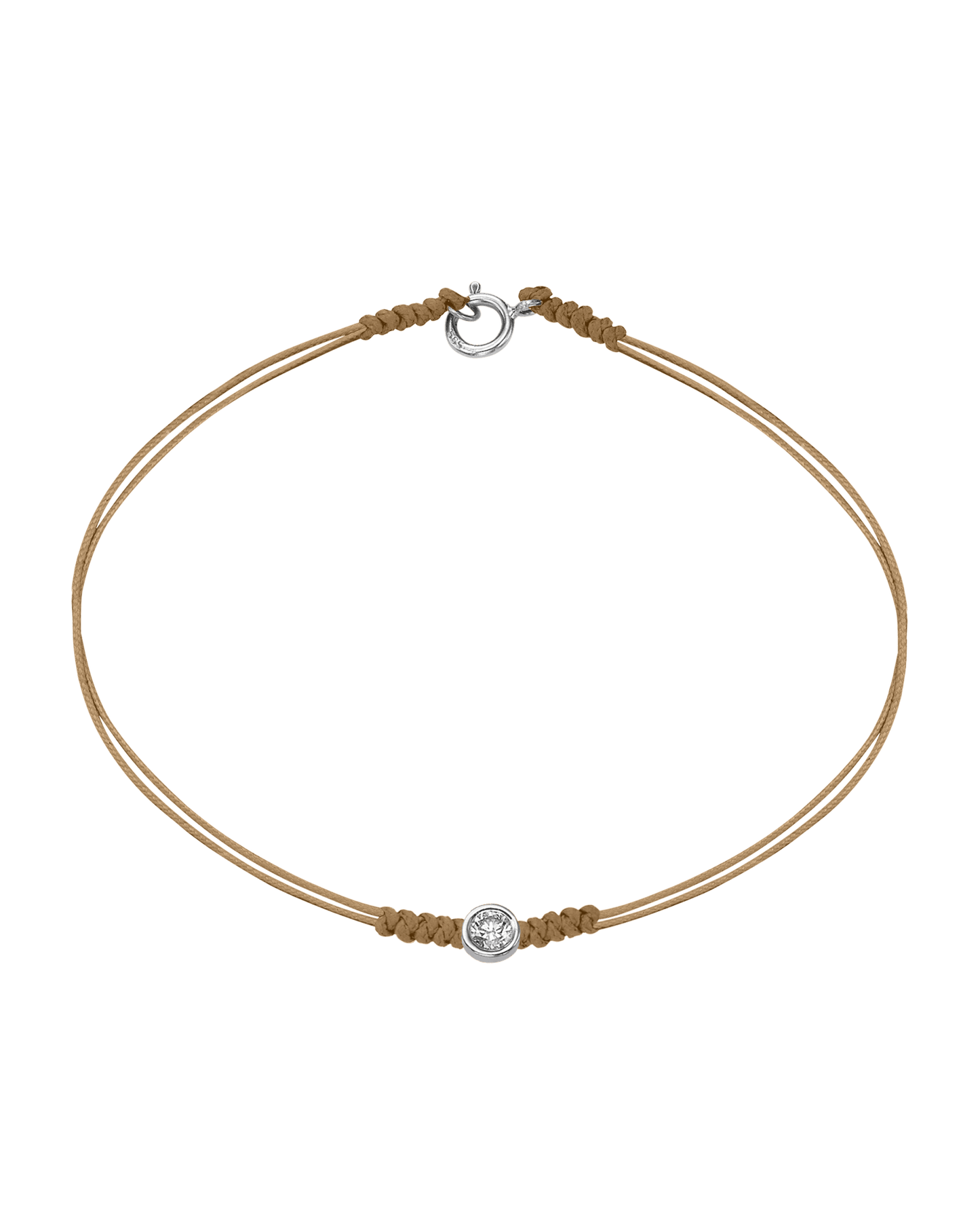 The Classic String of Love with clasp - 14K White Gold Bracelets 14K Solid Gold Camel Large: 0.1ct Small - 6 Inches (15.5cm)