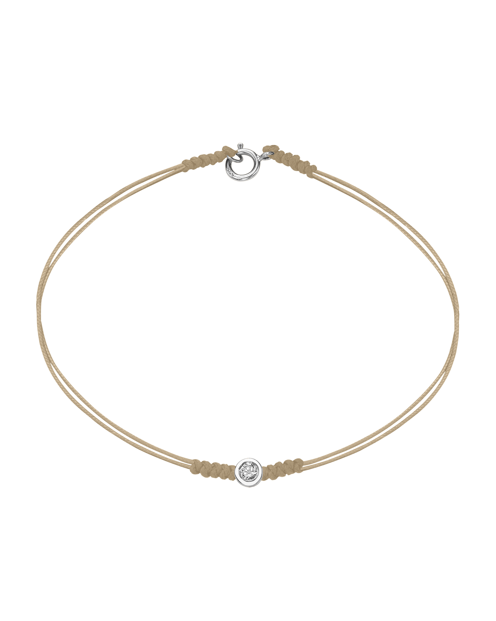 The Classic String of Love with clasp - 14K White Gold Bracelets 14K Solid Gold Beige Medium: 0.04ct Small - 6 Inches (15.5cm)