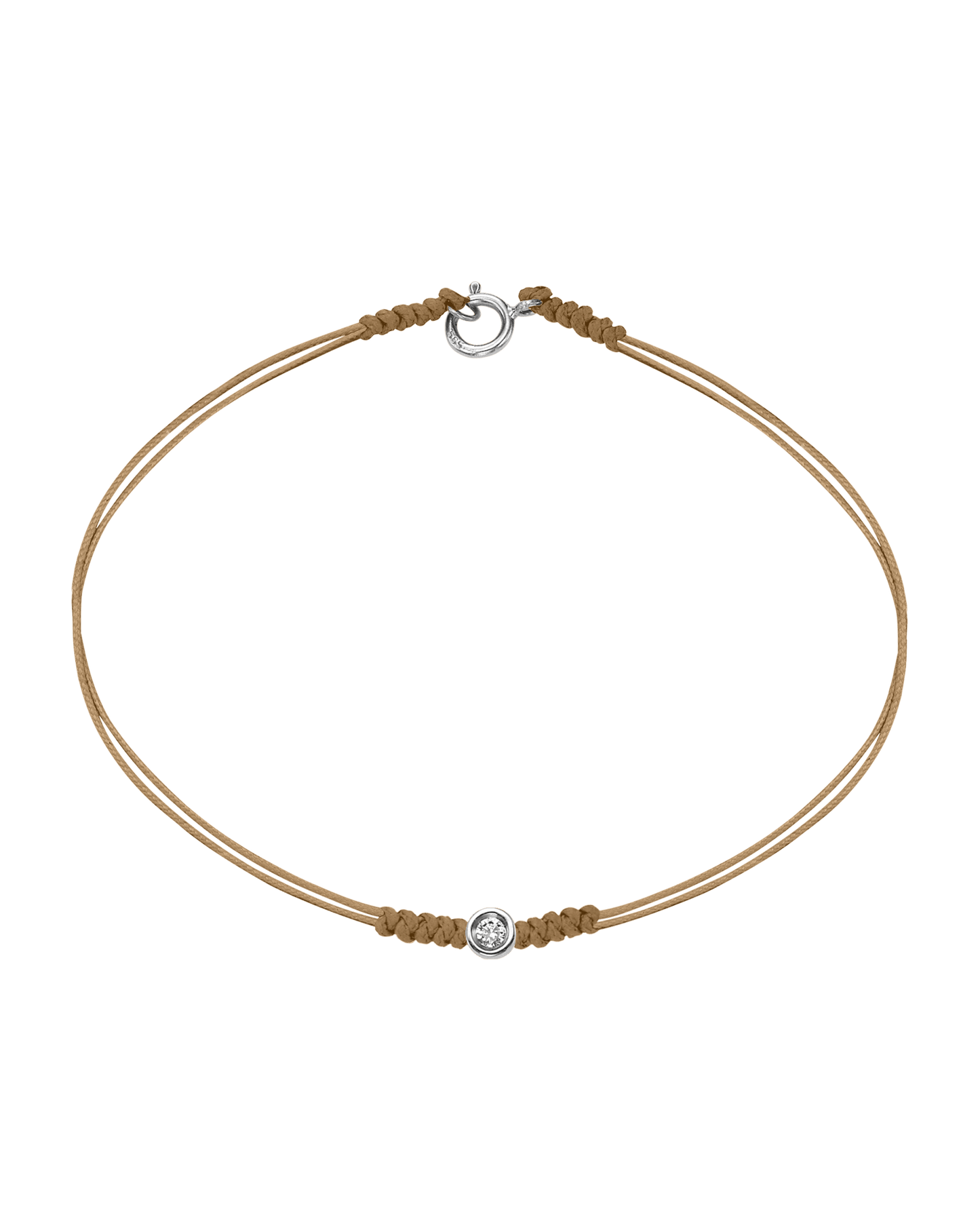 The Classic String of Love with clasp - 14K White Gold Bracelets 14K Solid Gold Camel Small: 0.03ct Small - 6 Inches (15.5cm)