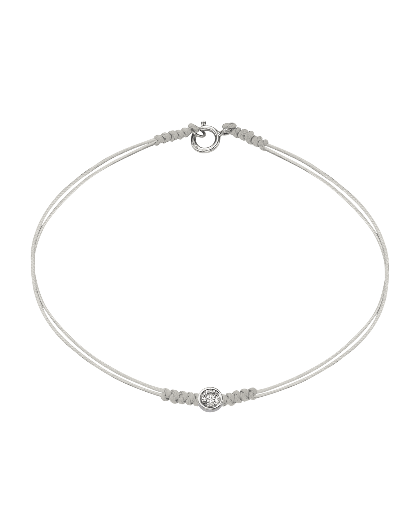 The Classic String of Love with clasp - 14K White Gold Bracelets 14K Solid Gold Pearl Large: 0.1ct Small - 6 Inches (15.5cm)