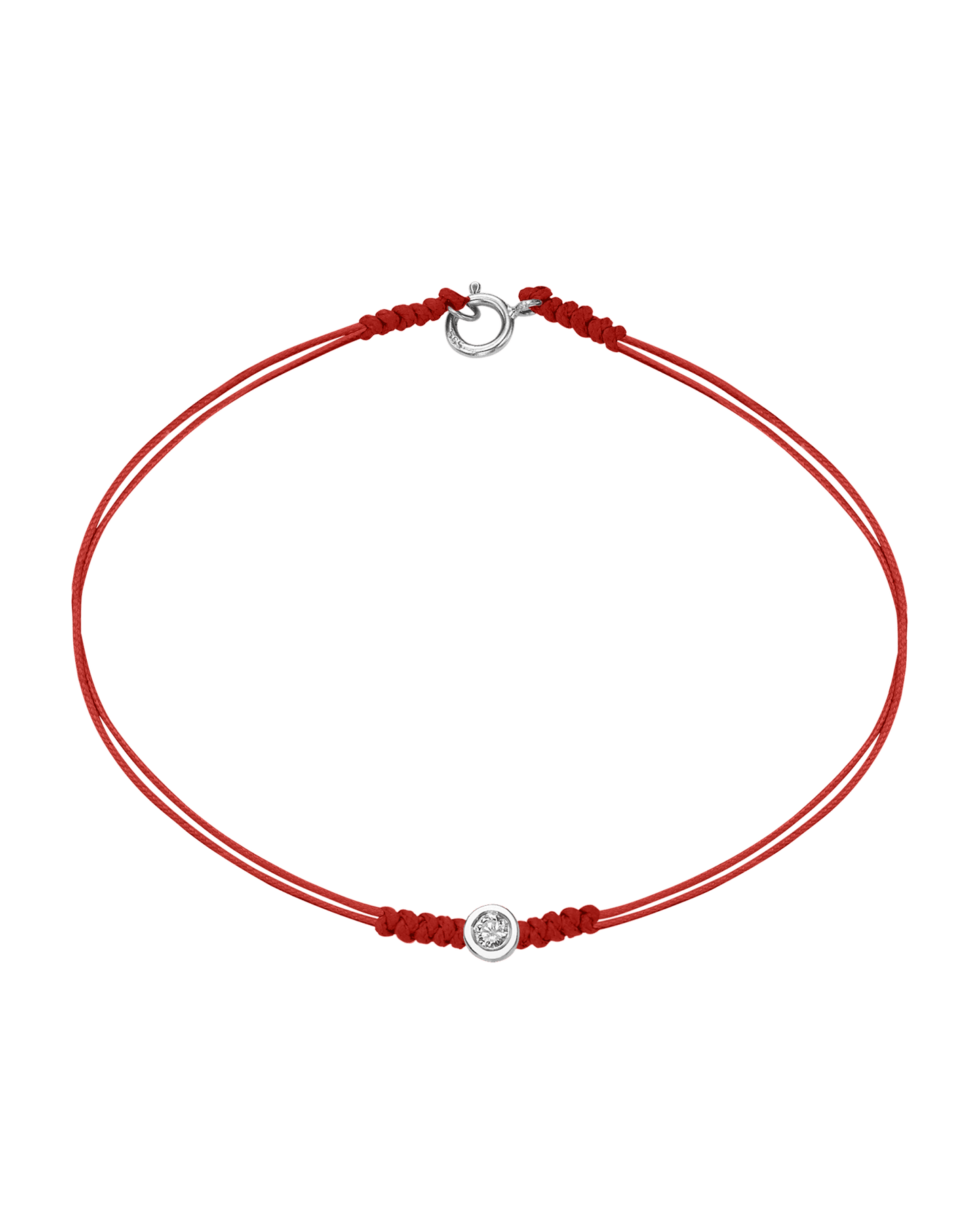 The Classic String of Love with clasp - 14K White Gold Bracelets 14K Solid Gold Red Medium: 0.04ct Small - 6 Inches (15.5cm)