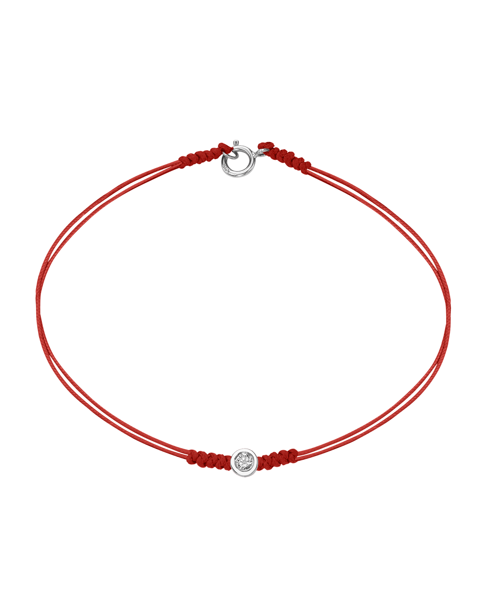 The Classic String of Love with clasp - 14K White Gold Bracelets 14K Solid Gold Red Medium: 0.04ct Small - 6 Inches (15.5cm)