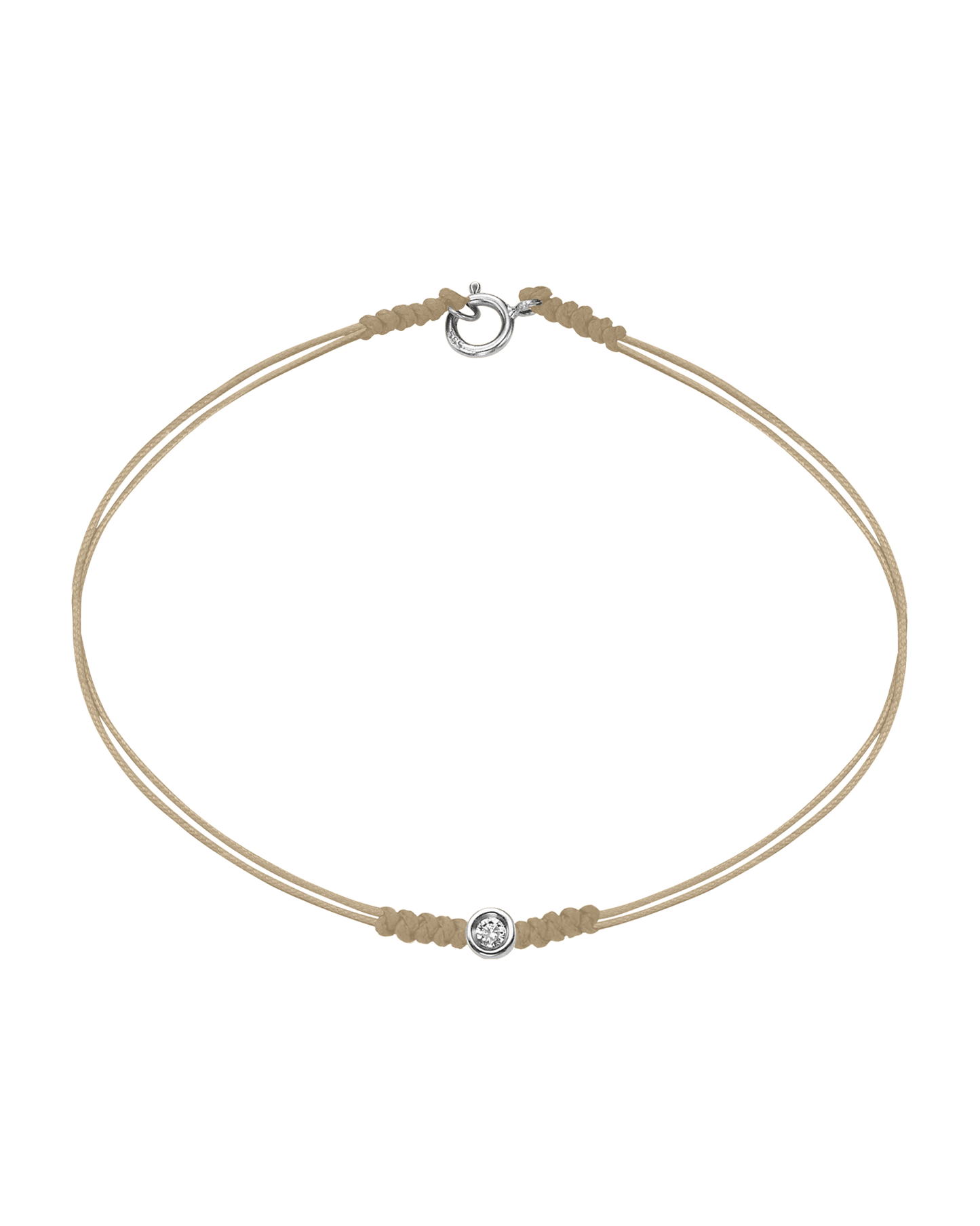 The Classic String of Love with clasp - 14K White Gold Bracelets 14K Solid Gold Beige Small: 0.03ct Small - 6 Inches (15.5cm)