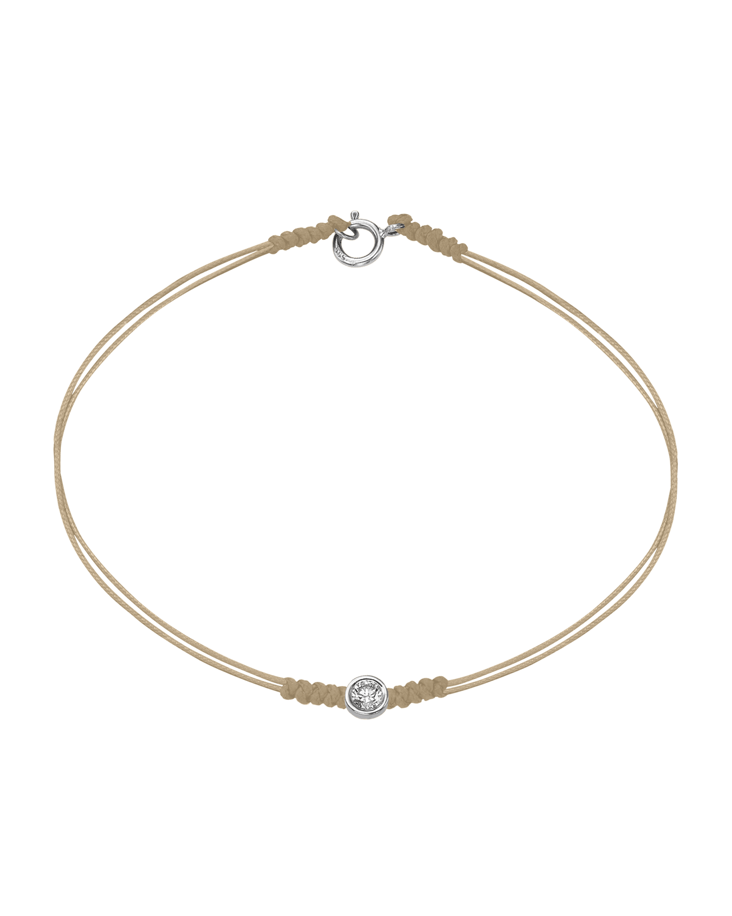 The Classic String of Love with clasp - 14K White Gold Bracelets 14K Solid Gold Beige Large: 0.1ct Small - 6 Inches (15.5cm)
