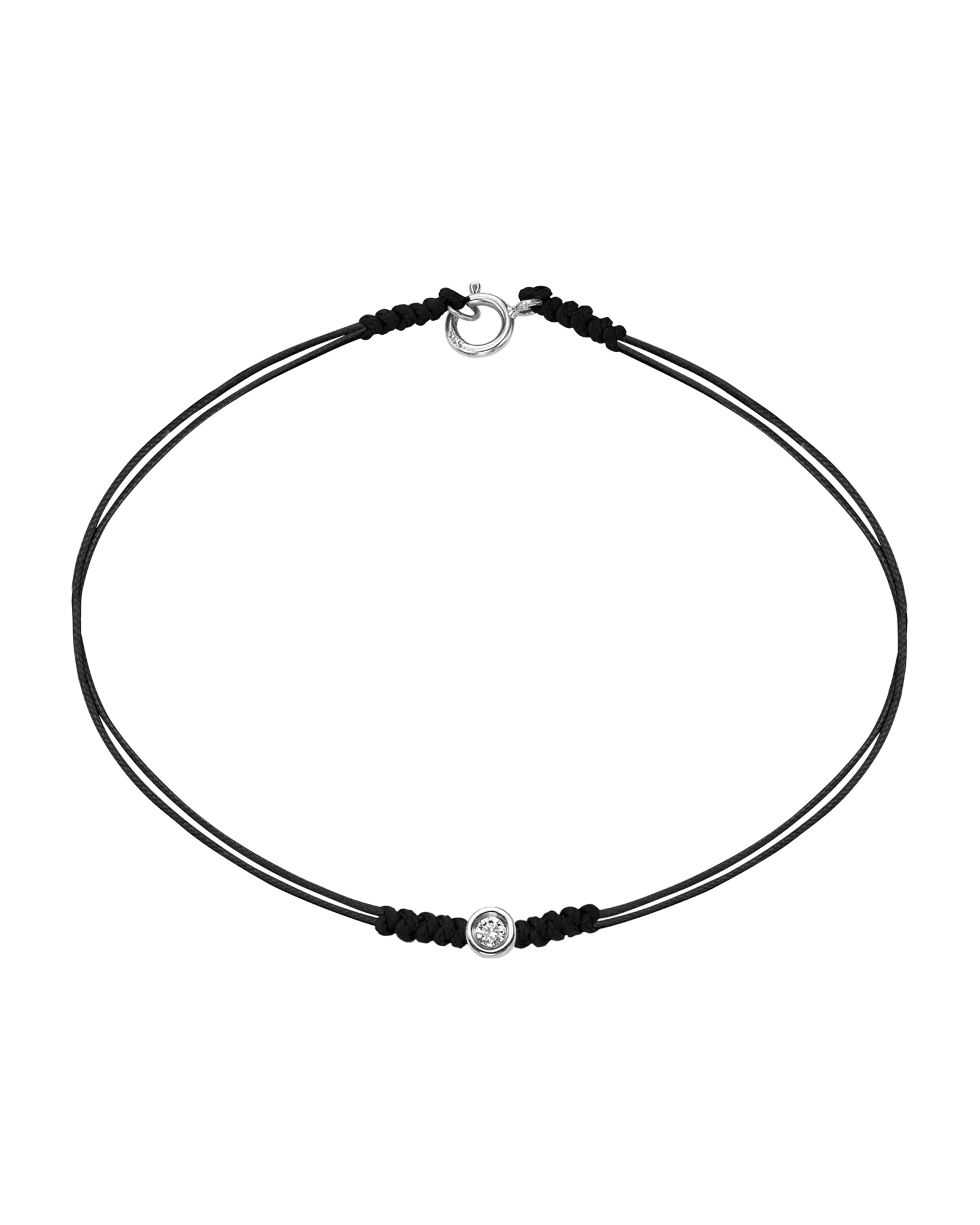 The Classic String of Love with clasp - 14K White Gold Bracelets 14K Solid Gold Black Small: 0.03ct Small - 6 Inches (15.5cm)