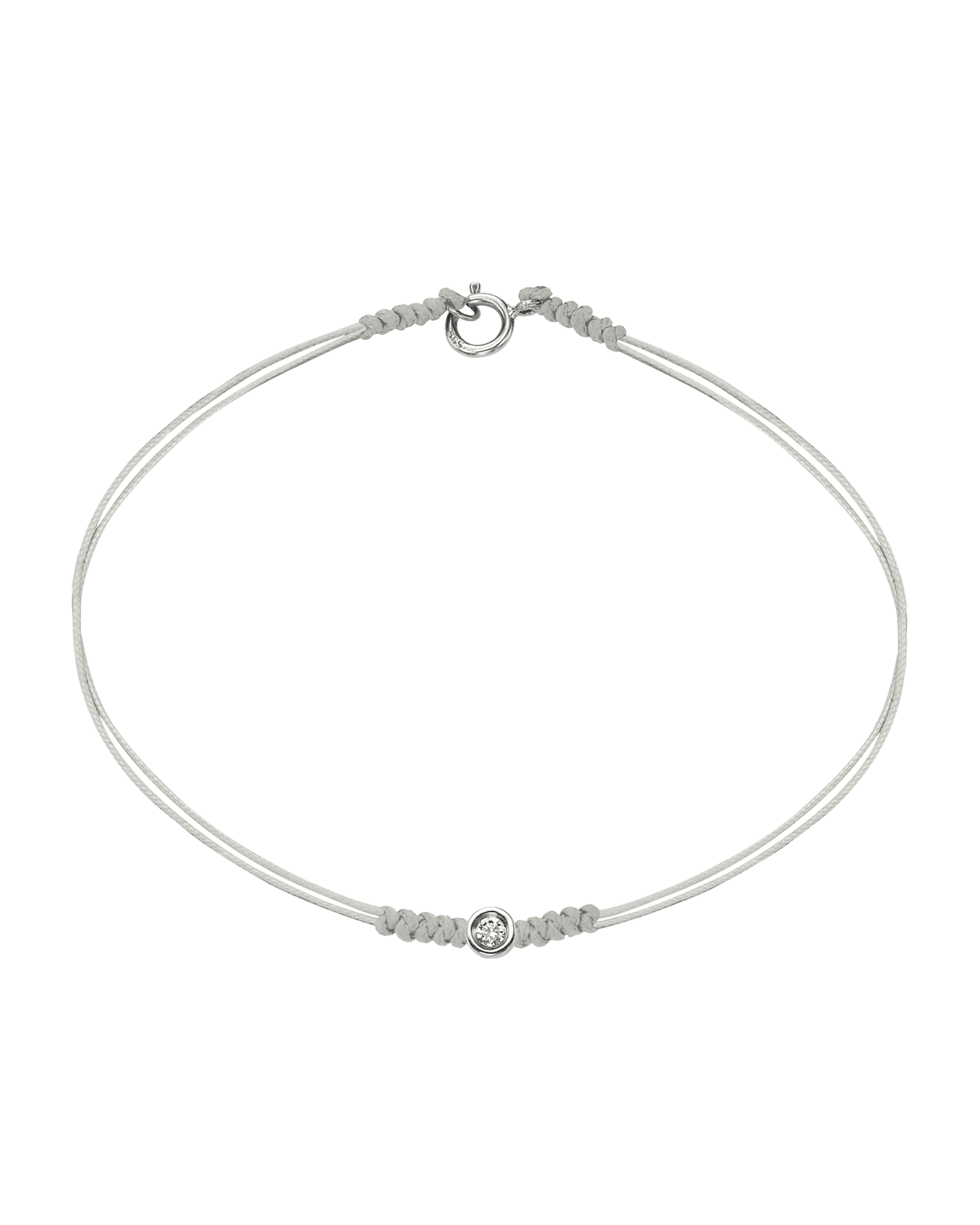 The Classic String of Love with clasp - 14K White Gold Bracelets 14K Solid Gold Pearl Small: 0.03ct Small - 6 Inches (15.5cm)