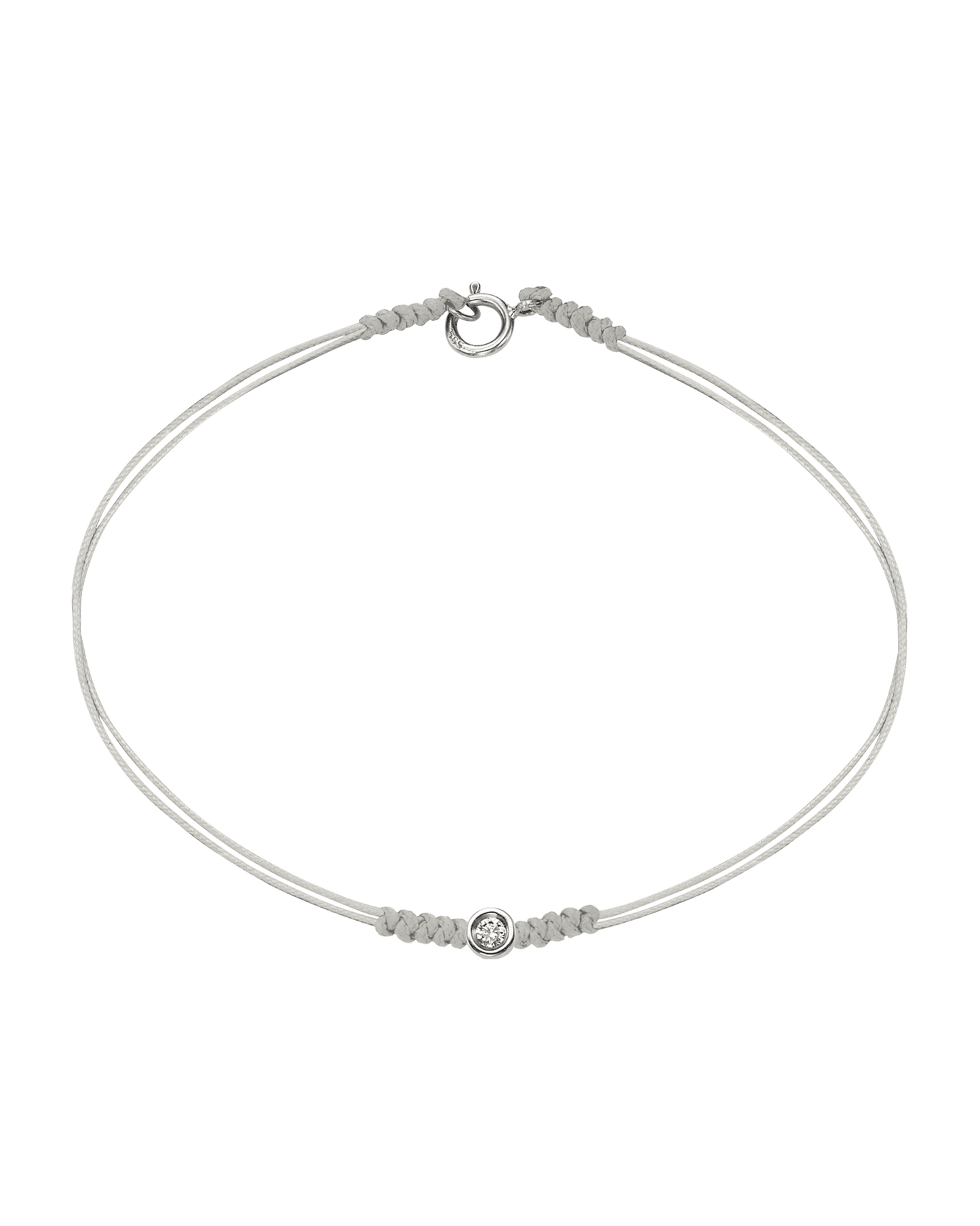 The Classic String of Love with clasp - 14K White Gold Bracelets 14K Solid Gold Pearl Small: 0.03ct Small - 6 Inches (15.5cm)