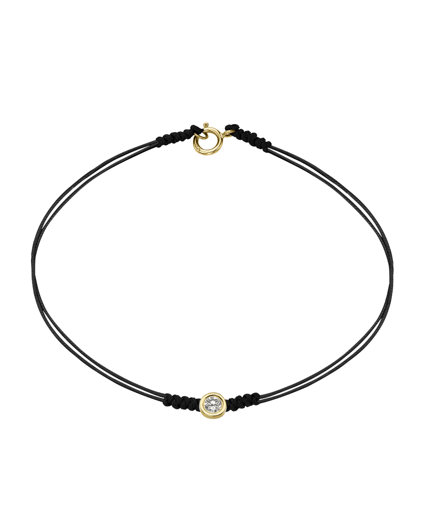 The Classic String of Love with clasp - 14K Yellow Gold Bracelets 14K Solid Gold Black Large: 0.1ct Small - 6 Inches (15.5cm)
