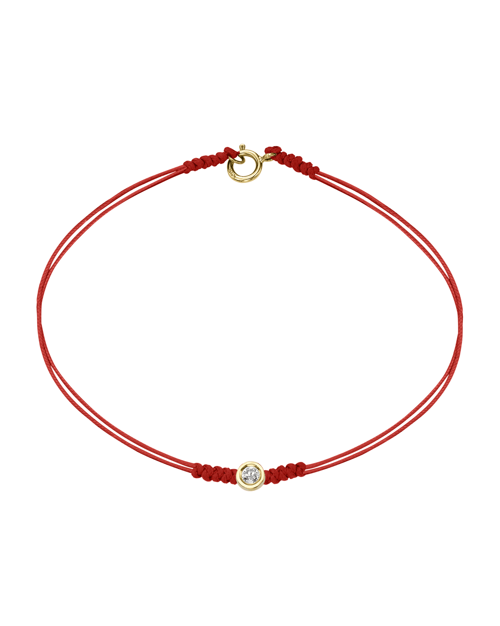 The Classic String of Love with clasp - 14K Yellow Gold Bracelets 14K Solid Gold Red Medium: 0.04ct Small - 6 Inches (15.5cm)
