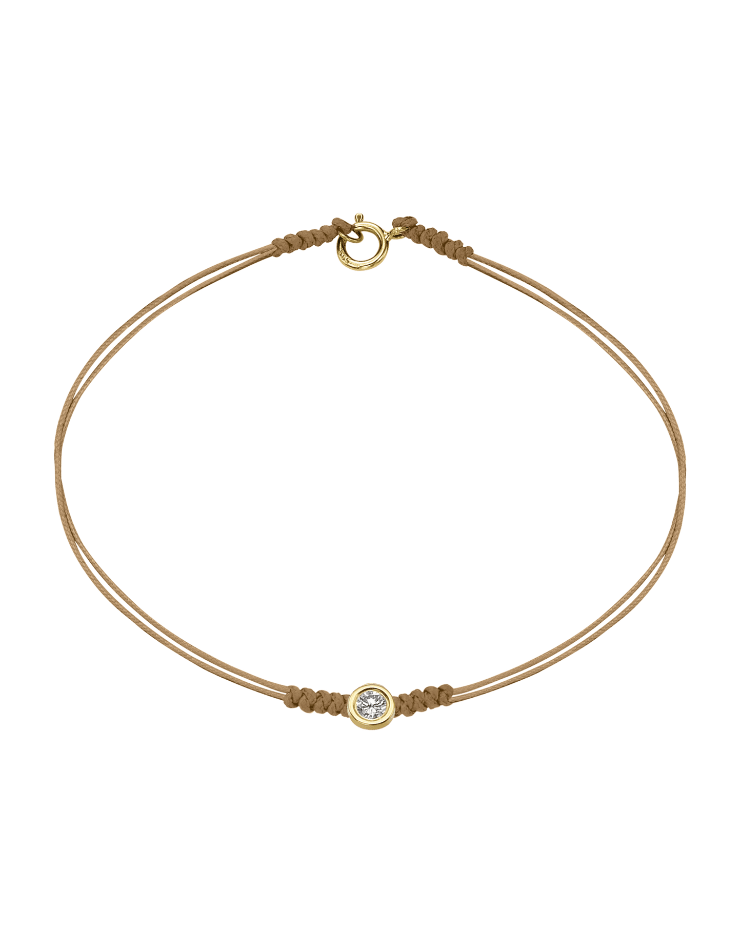 The Classic String of Love with clasp - 14K Yellow Gold Bracelets 14K Solid Gold Camel Large: 0.1ct Small - 6 Inches (15.5cm)