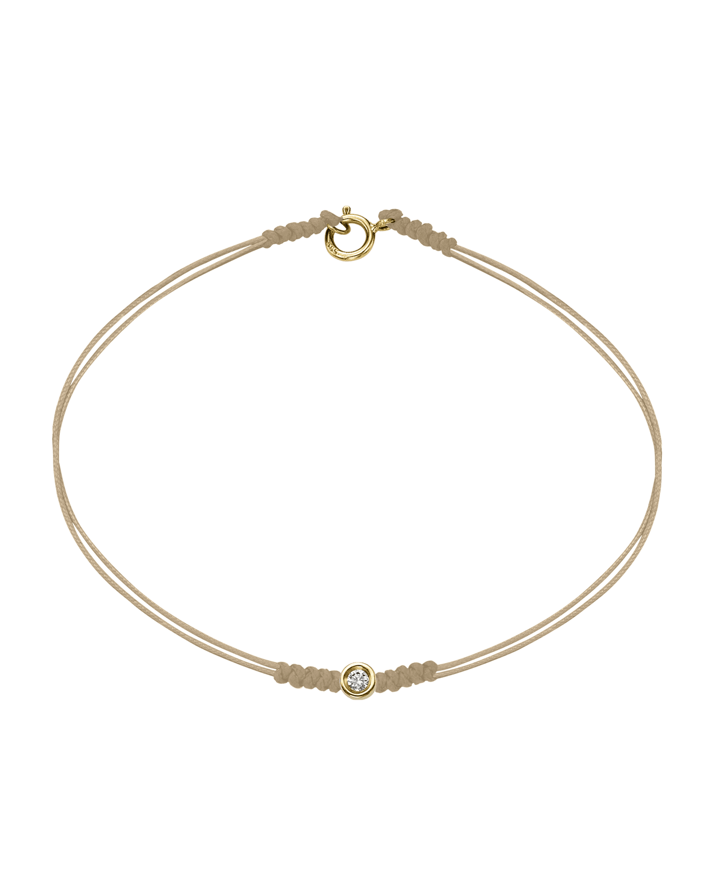 The Classic String of Love with clasp - 14K Yellow Gold Bracelets 14K Solid Gold Beige Small: 0.03ct Small - 6 Inches (15.5cm)